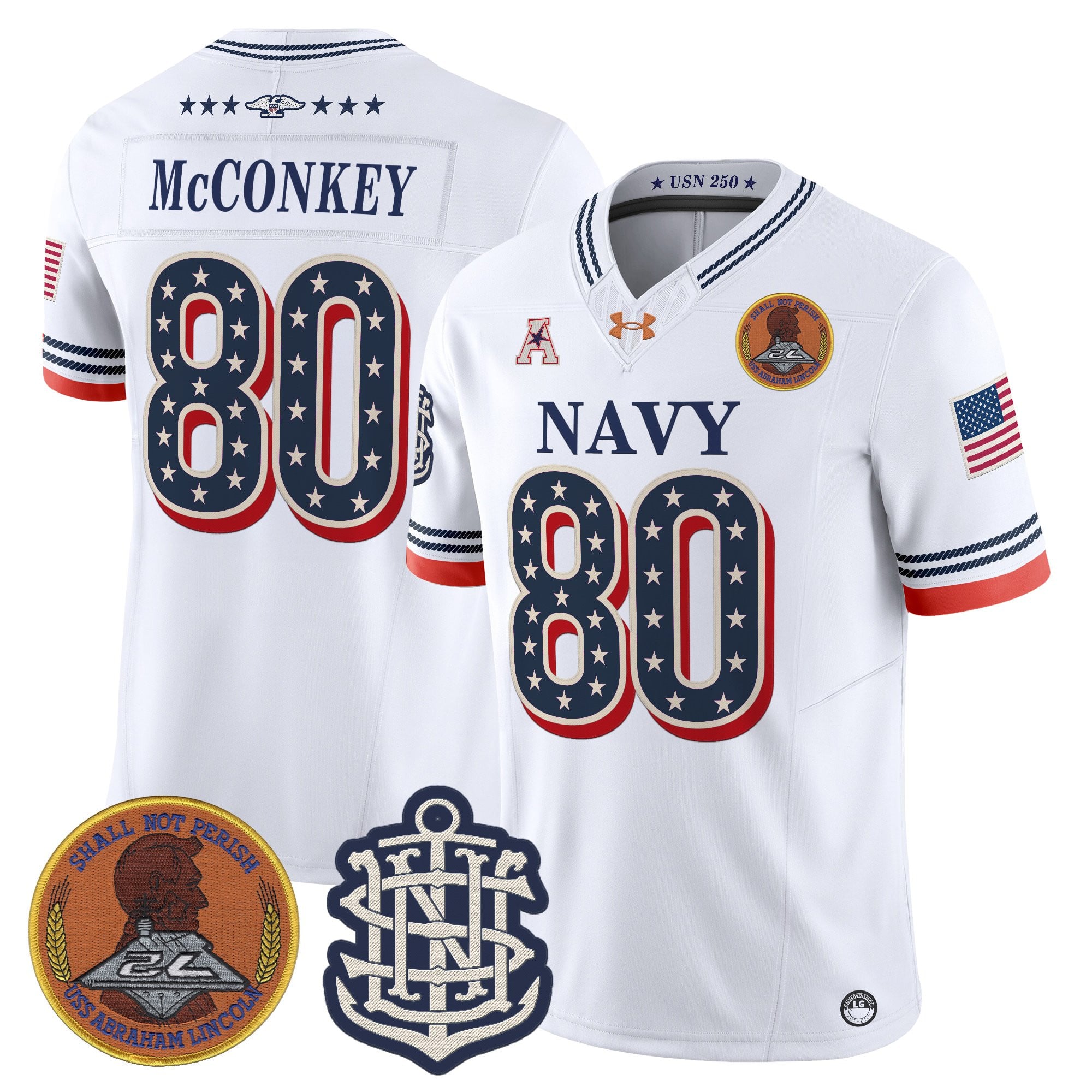 Men's Navy Midshipmen 1776-2026 America Vapor Limited Jersey - Stitched