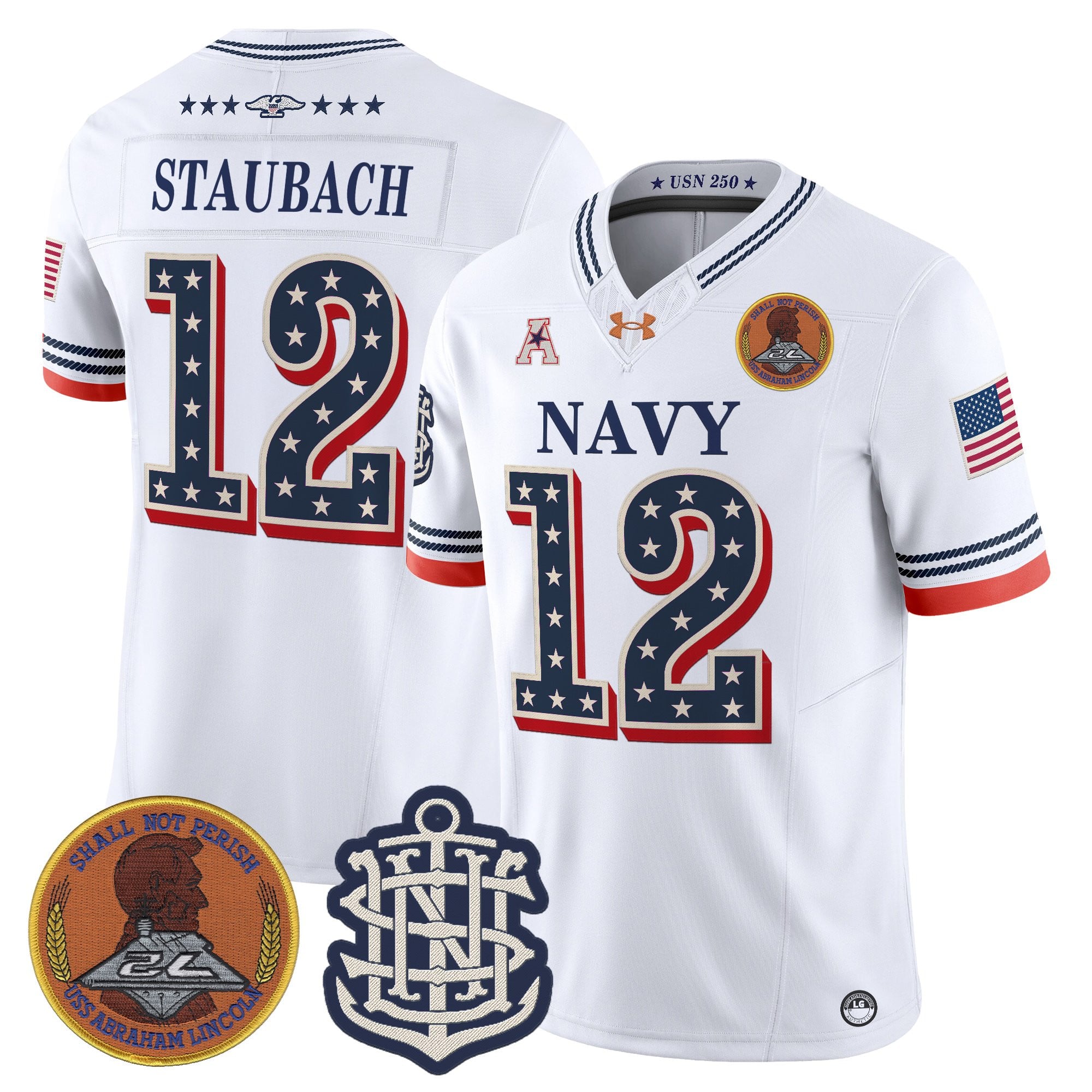 Men's Navy Midshipmen 1776-2026 America Vapor Limited Jersey - Stitched