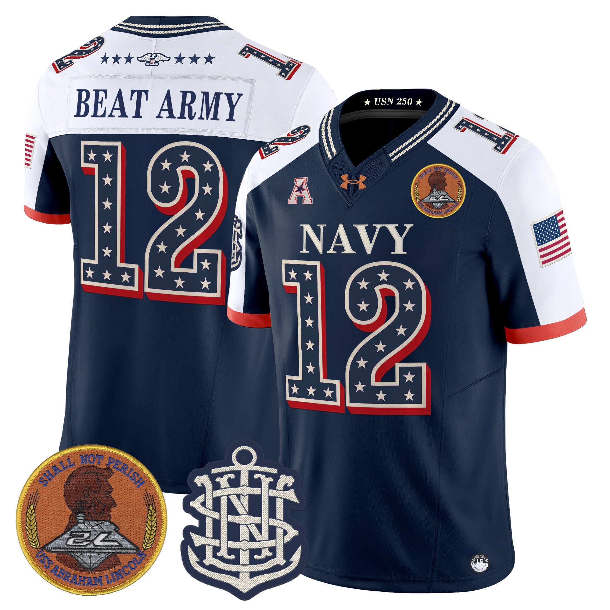 Men's Navy Midshipmen 1776-2026 America Vapor Limited Jersey - Stitched