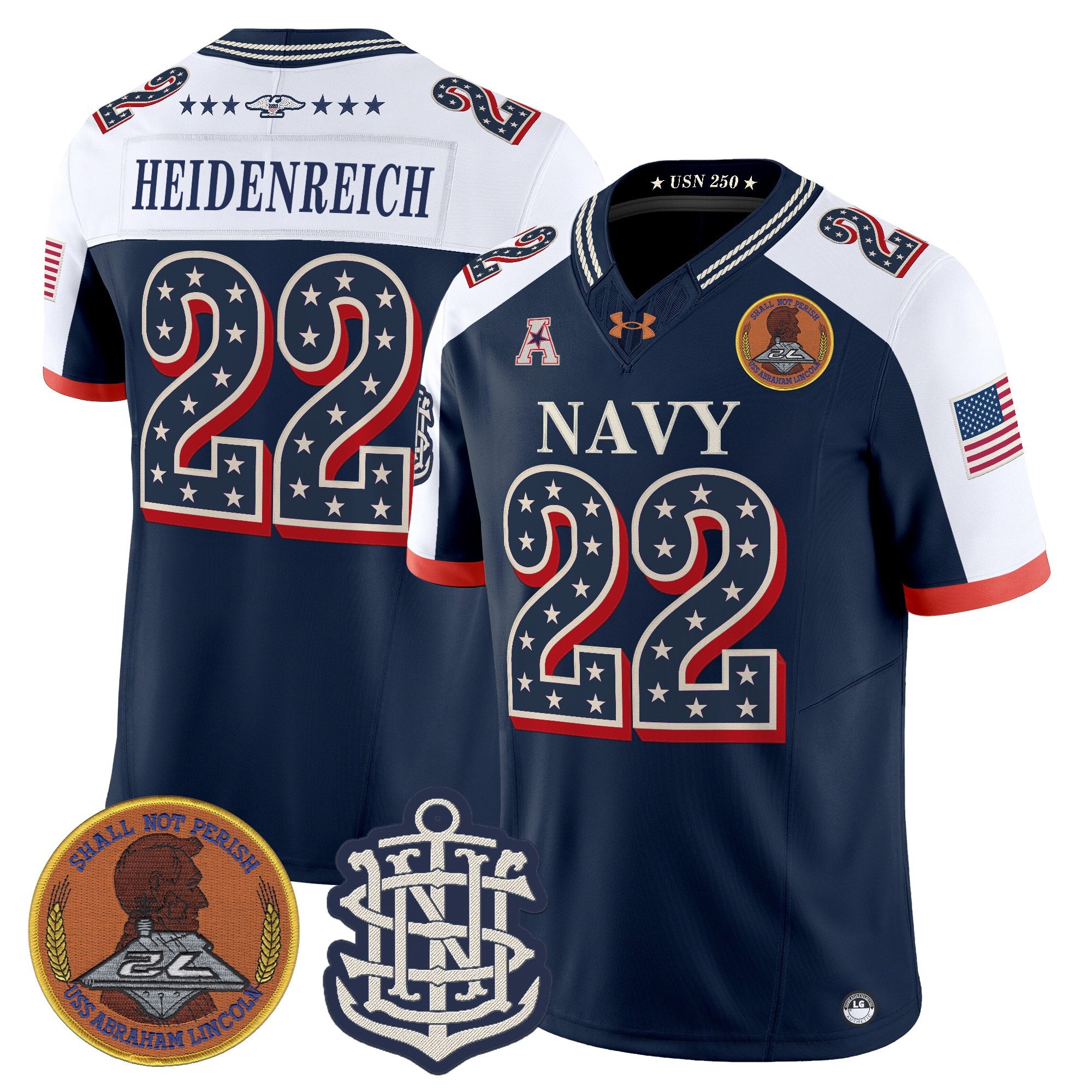 Men's Navy Midshipmen 1776-2026 America Vapor Limited Jersey - Stitched