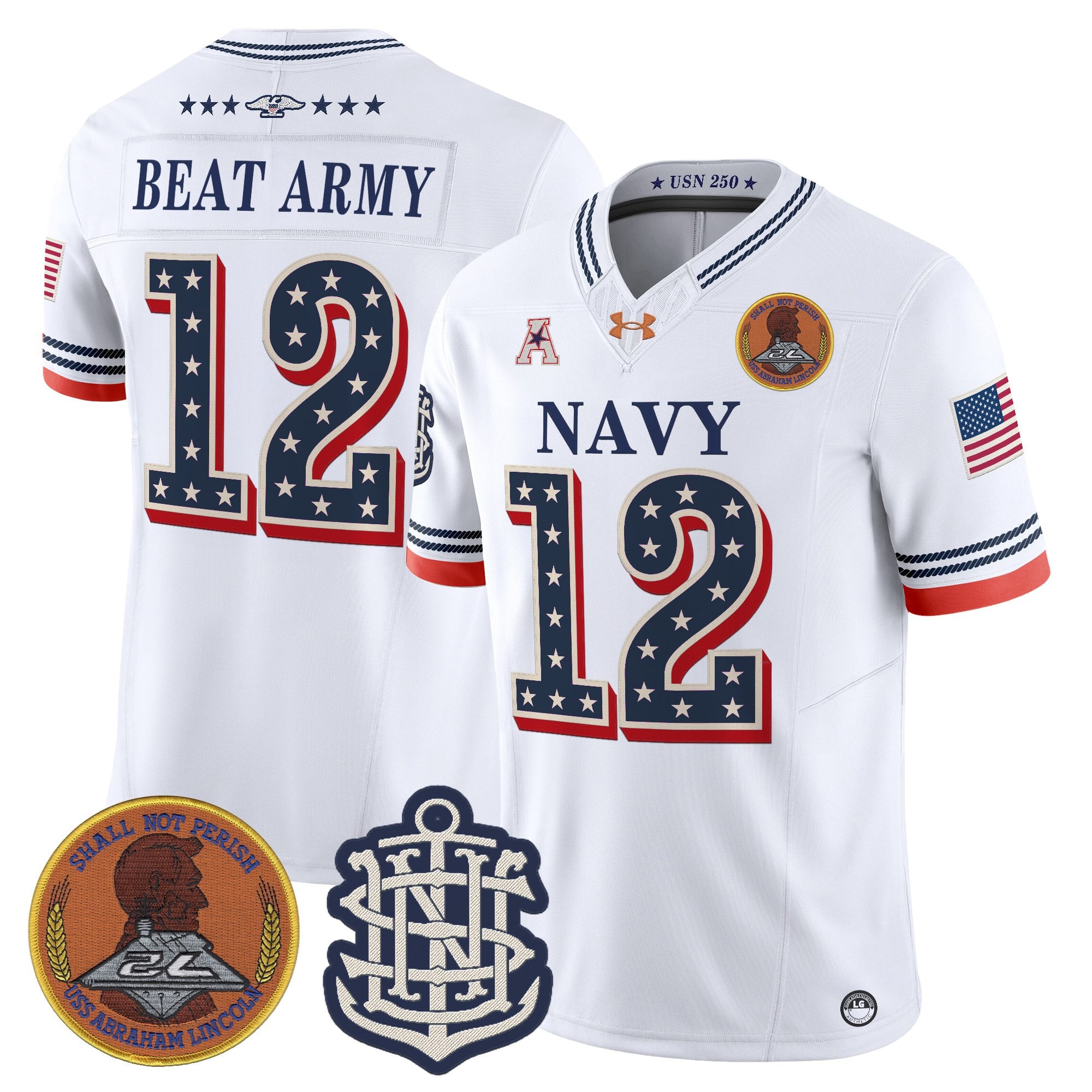 Men's Navy Midshipmen 1776-2026 America Vapor Limited Jersey - Stitched