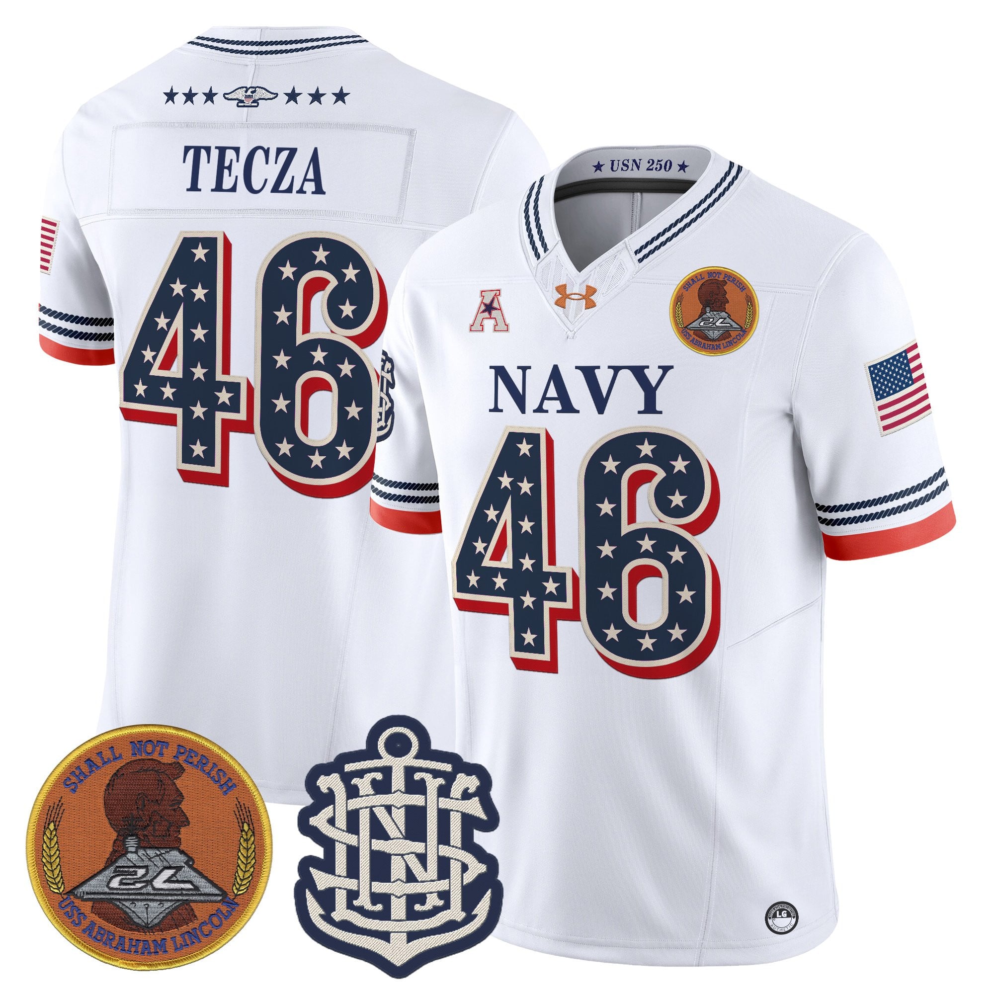 Men's Navy Midshipmen 1776-2026 America Vapor Limited Jersey - Stitched