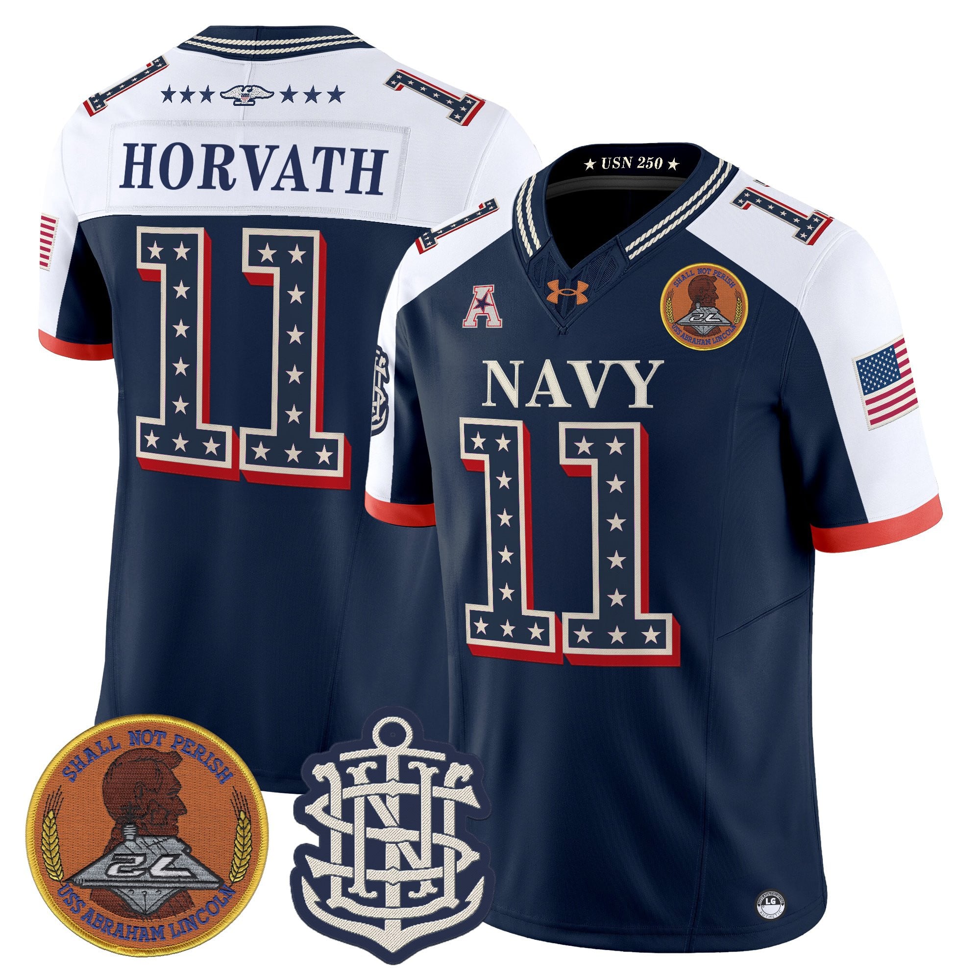 Men's Navy Midshipmen 1776-2026 America Vapor Limited Jersey - Stitched