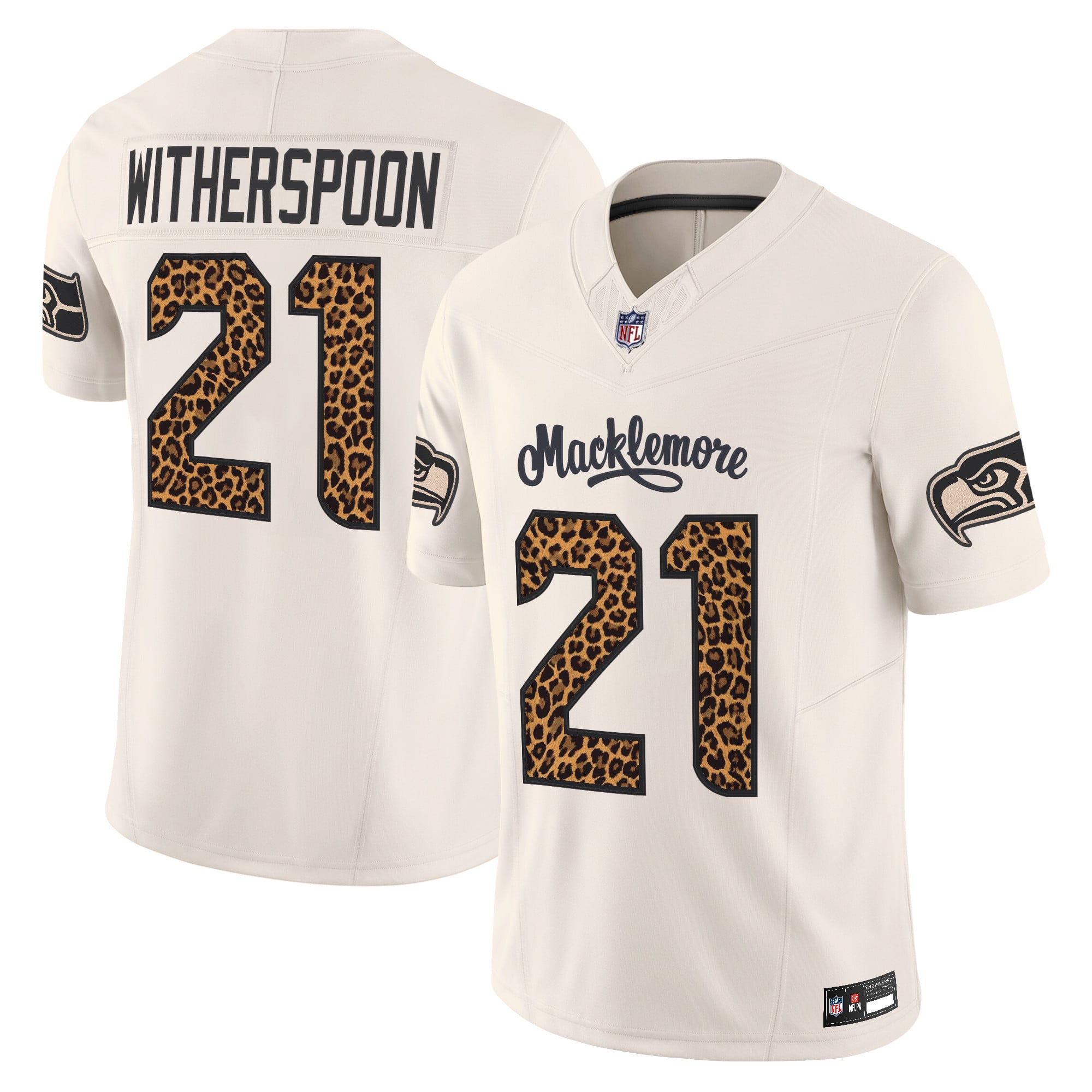 Men's Seattle Seahawks x Macklemore Vapor Limited Jersey - Leopard Print -Stitched