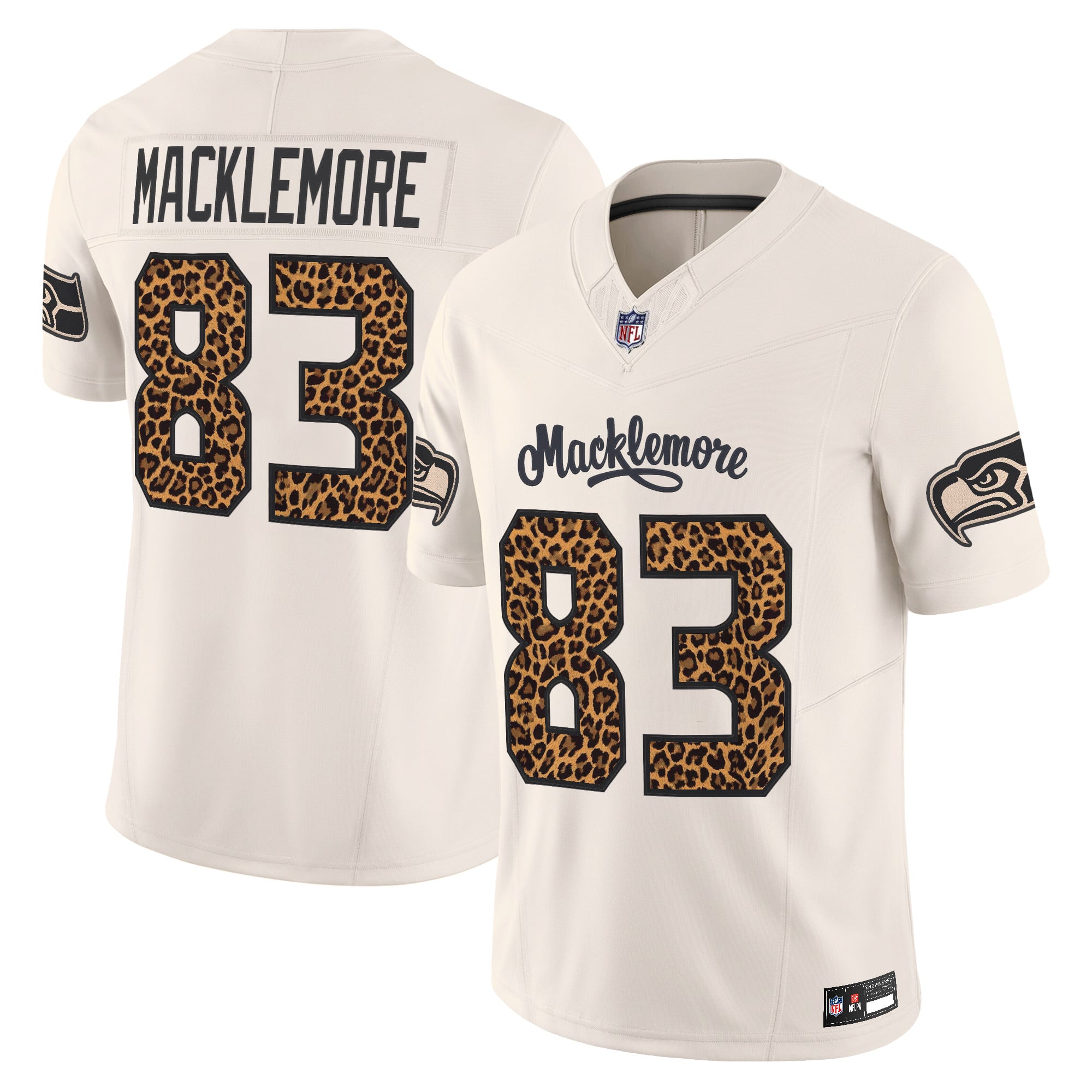 Men's Seattle Seahawks x Macklemore Vapor Limited Jersey - Leopard Print -Stitched
