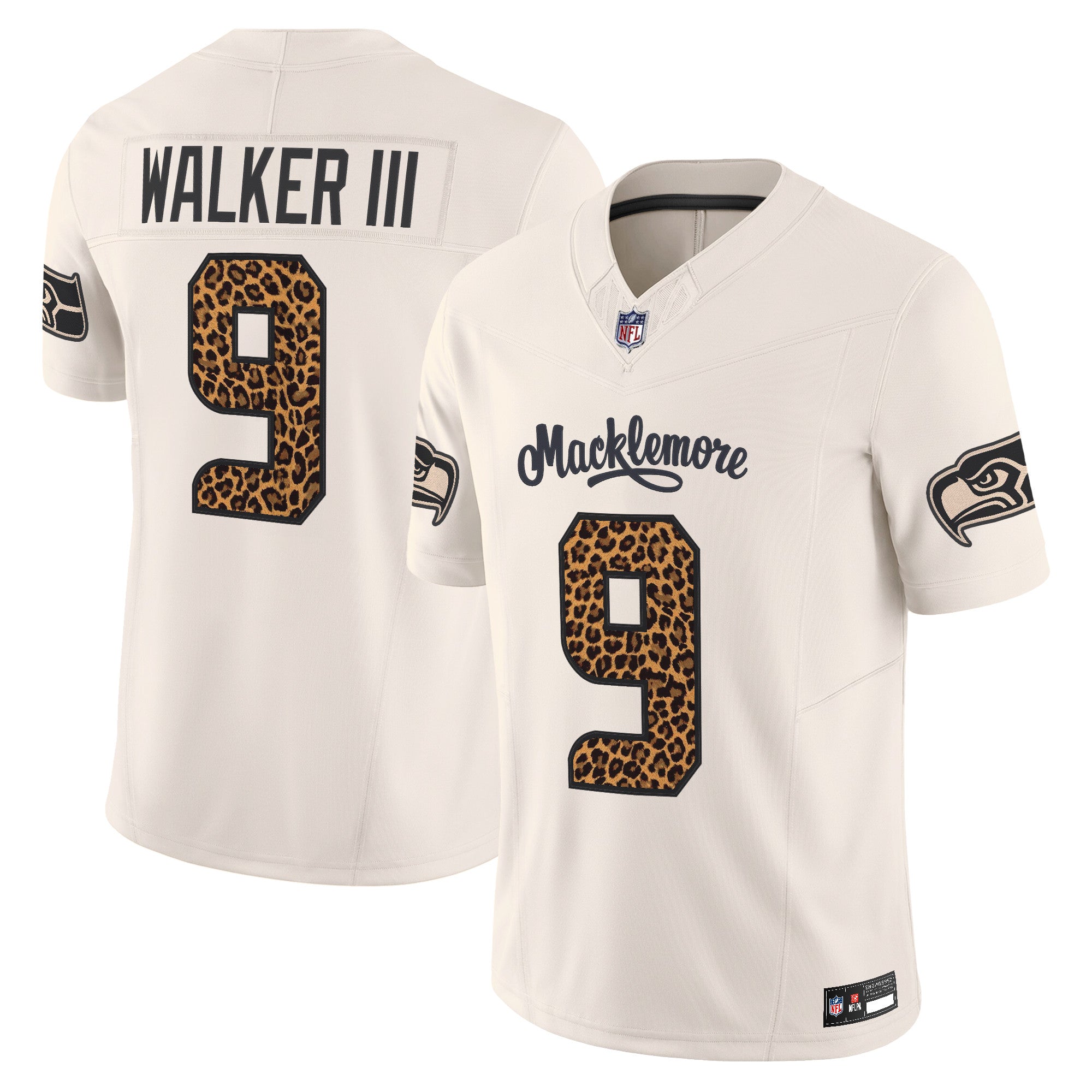 Men's Seattle Seahawks x Macklemore Vapor Limited Jersey - Leopard Print -Stitched