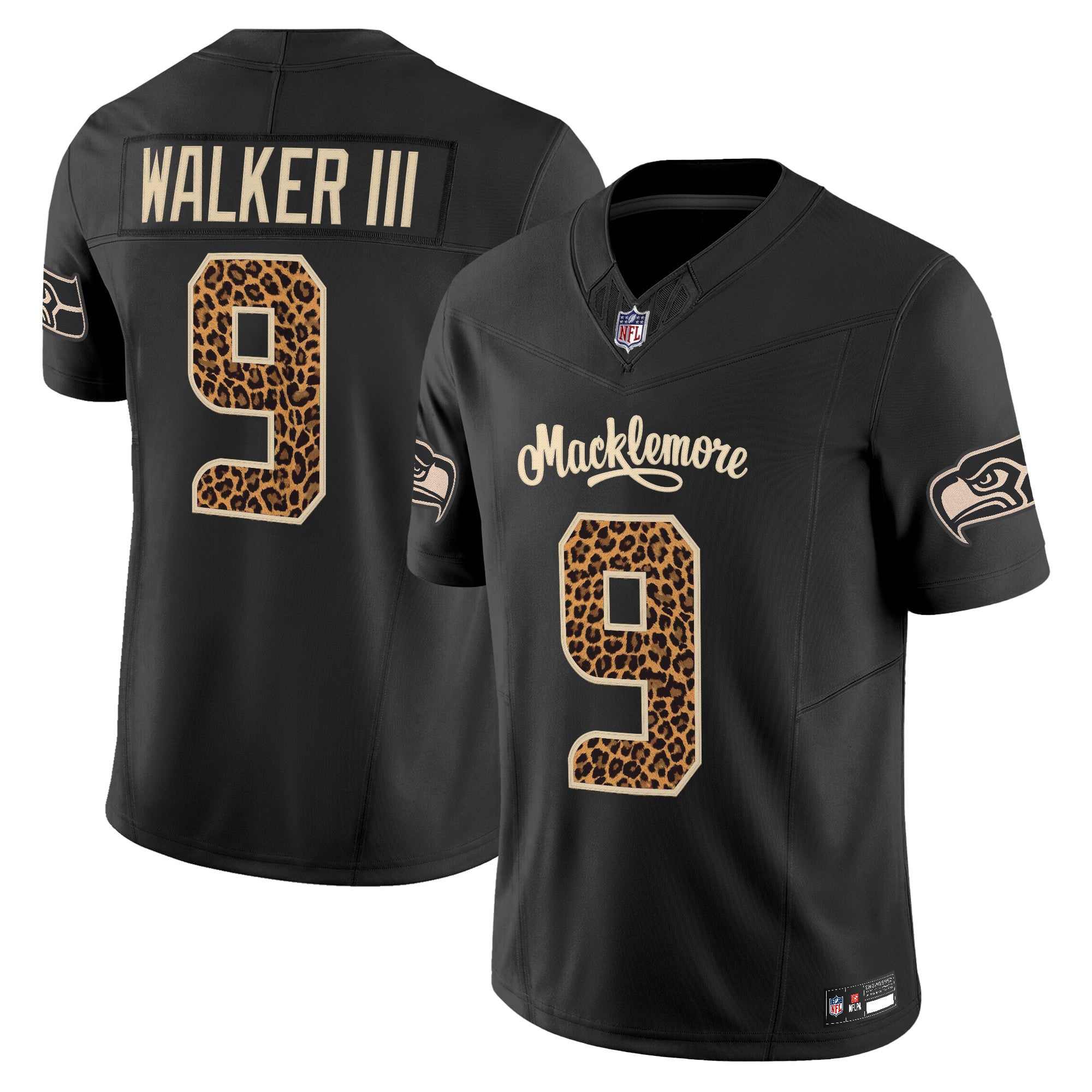 Men's Seattle Seahawks x Macklemore Vapor Limited Jersey - Leopard Print -Stitched
