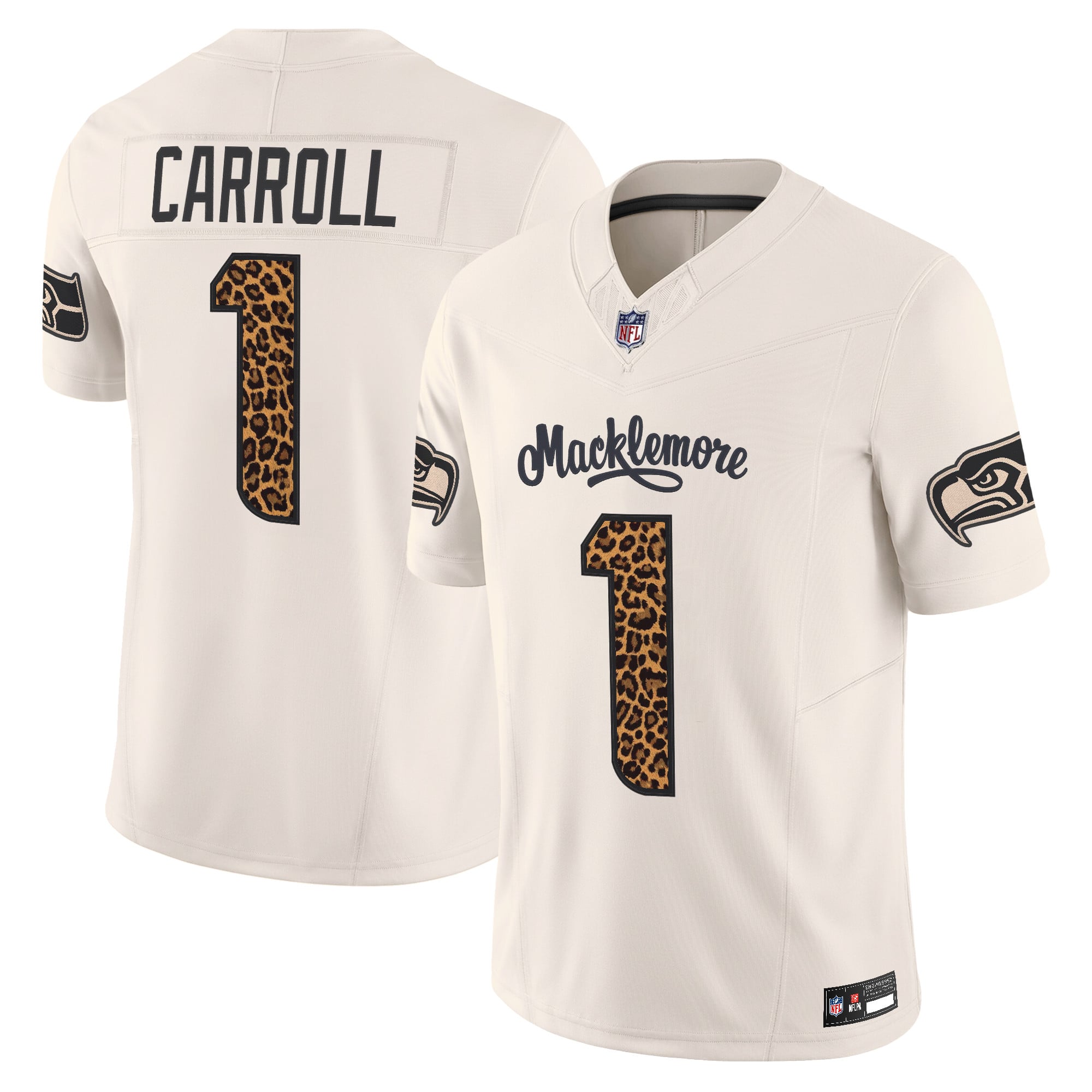 Men's Seattle Seahawks x Macklemore Vapor Limited Jersey - Leopard Print -Stitched