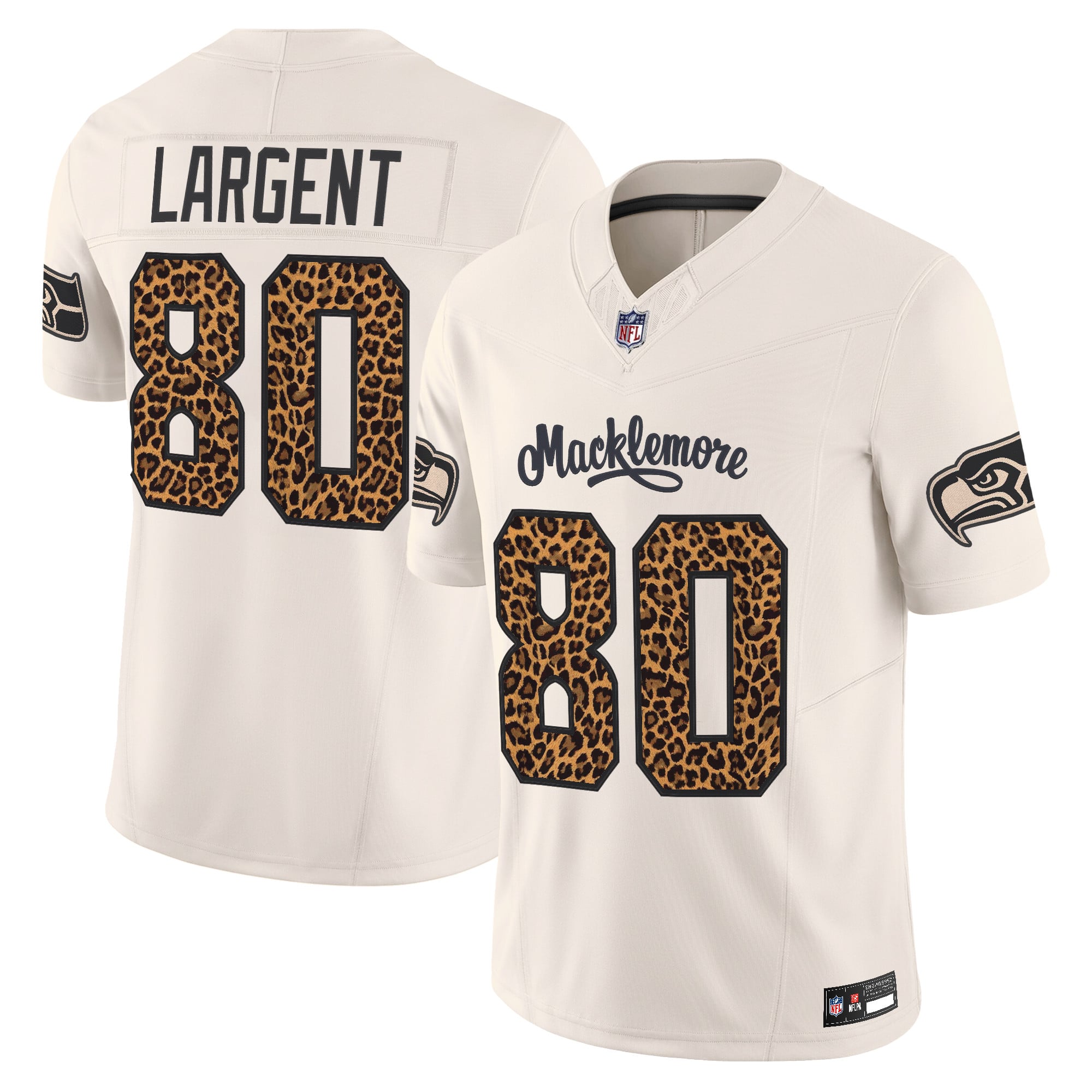 Men's Seattle Seahawks x Macklemore Vapor Limited Jersey - Leopard Print -Stitched