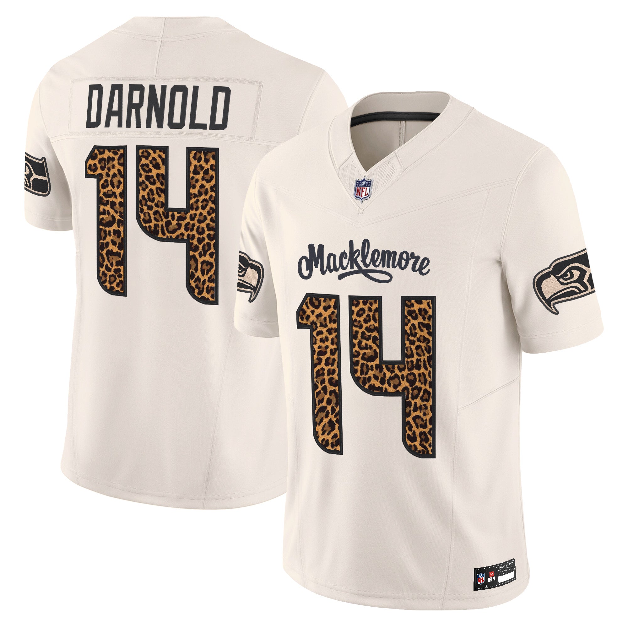 Men's Seattle Seahawks x Macklemore Vapor Limited Jersey - Leopard Print -Stitched