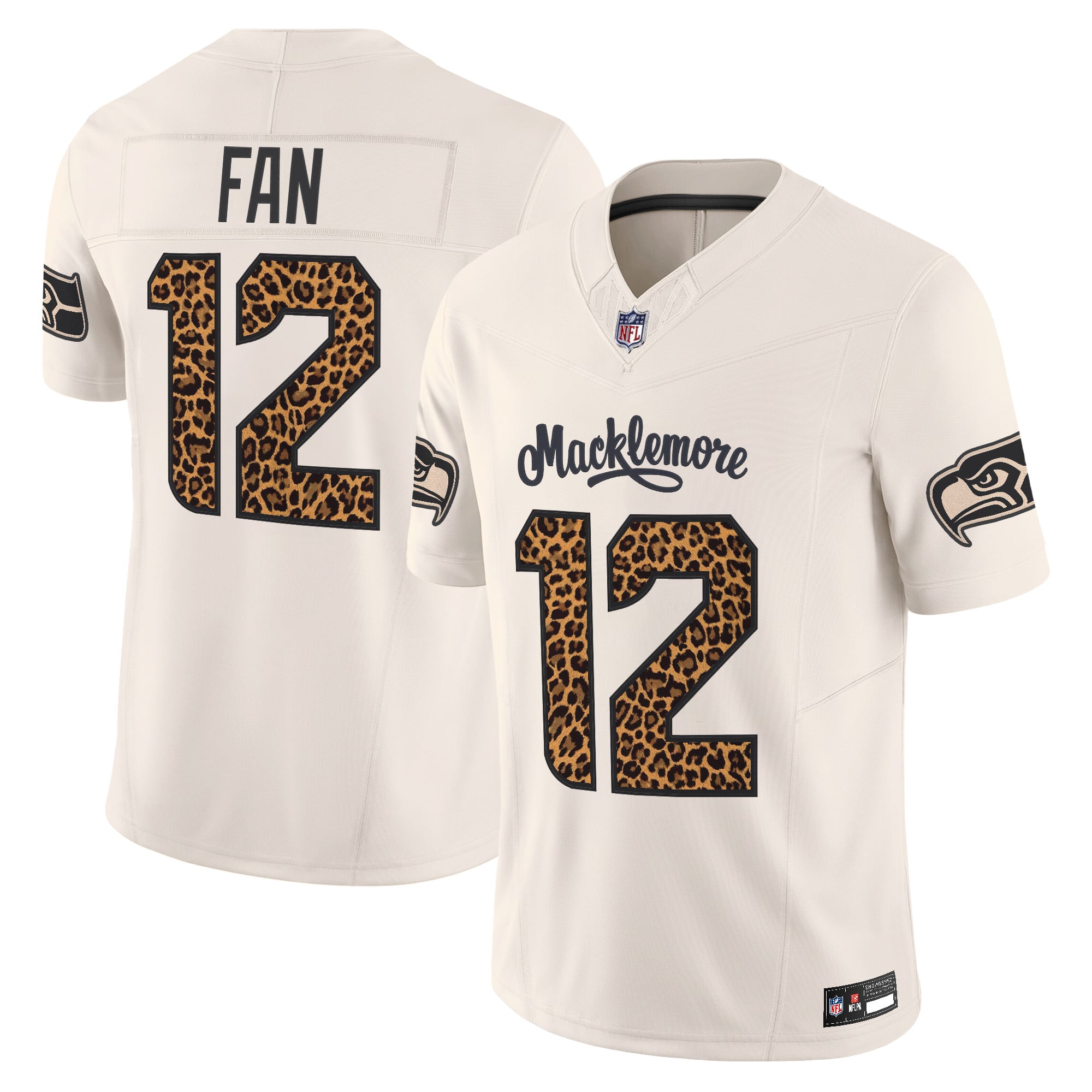 Men's Seattle Seahawks x Macklemore Vapor Limited Jersey - Leopard Print -Stitched