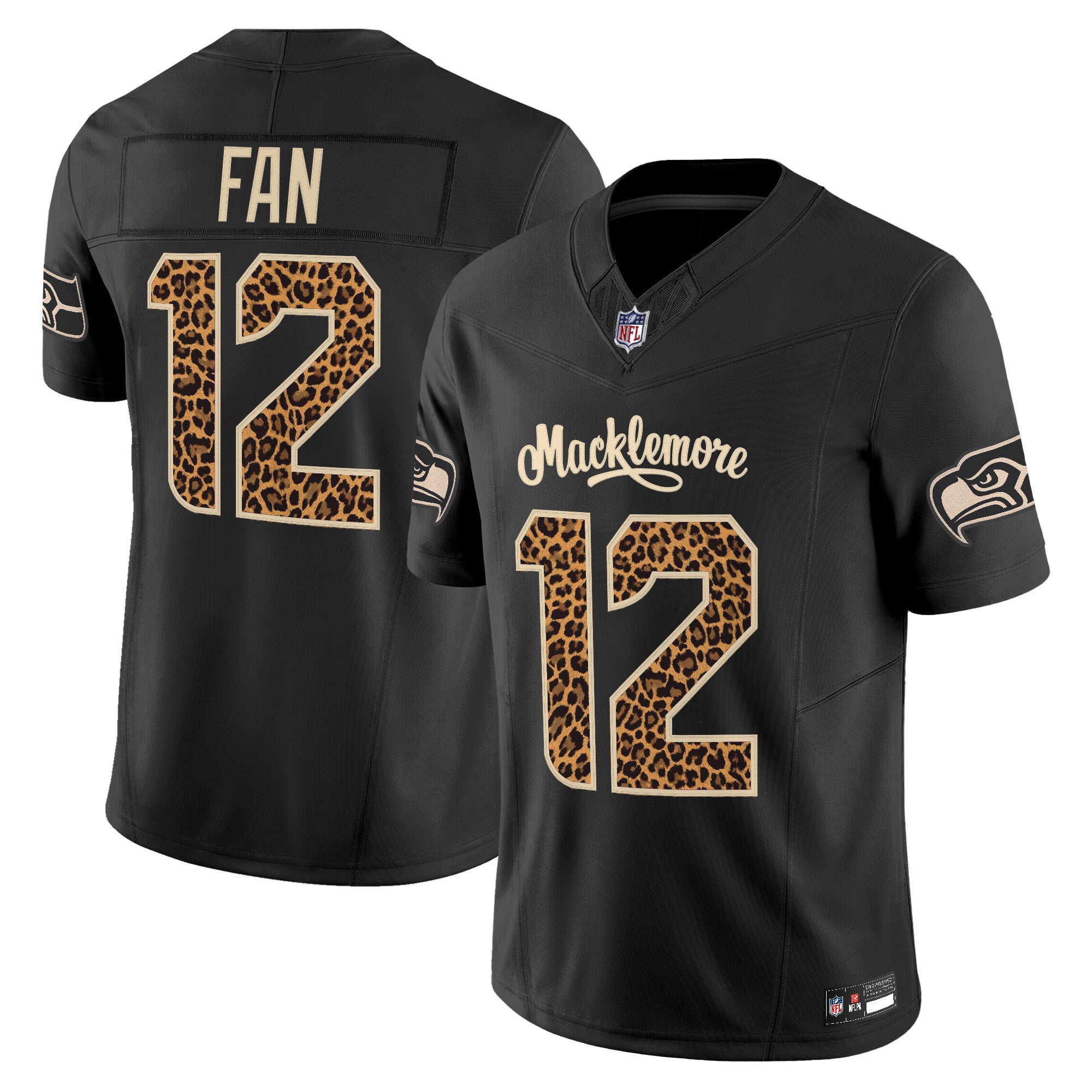 Men's Seattle Seahawks x Macklemore Vapor Limited Jersey - Leopard Print -Stitched