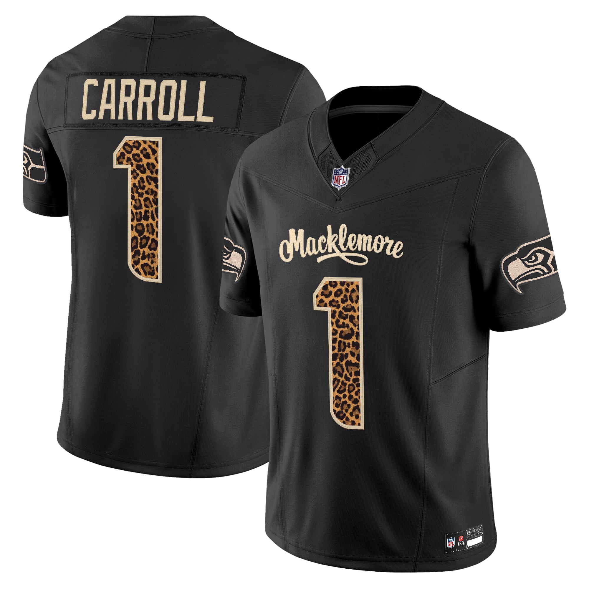Men's Seattle Seahawks x Macklemore Vapor Limited Jersey - Leopard Print -Stitched
