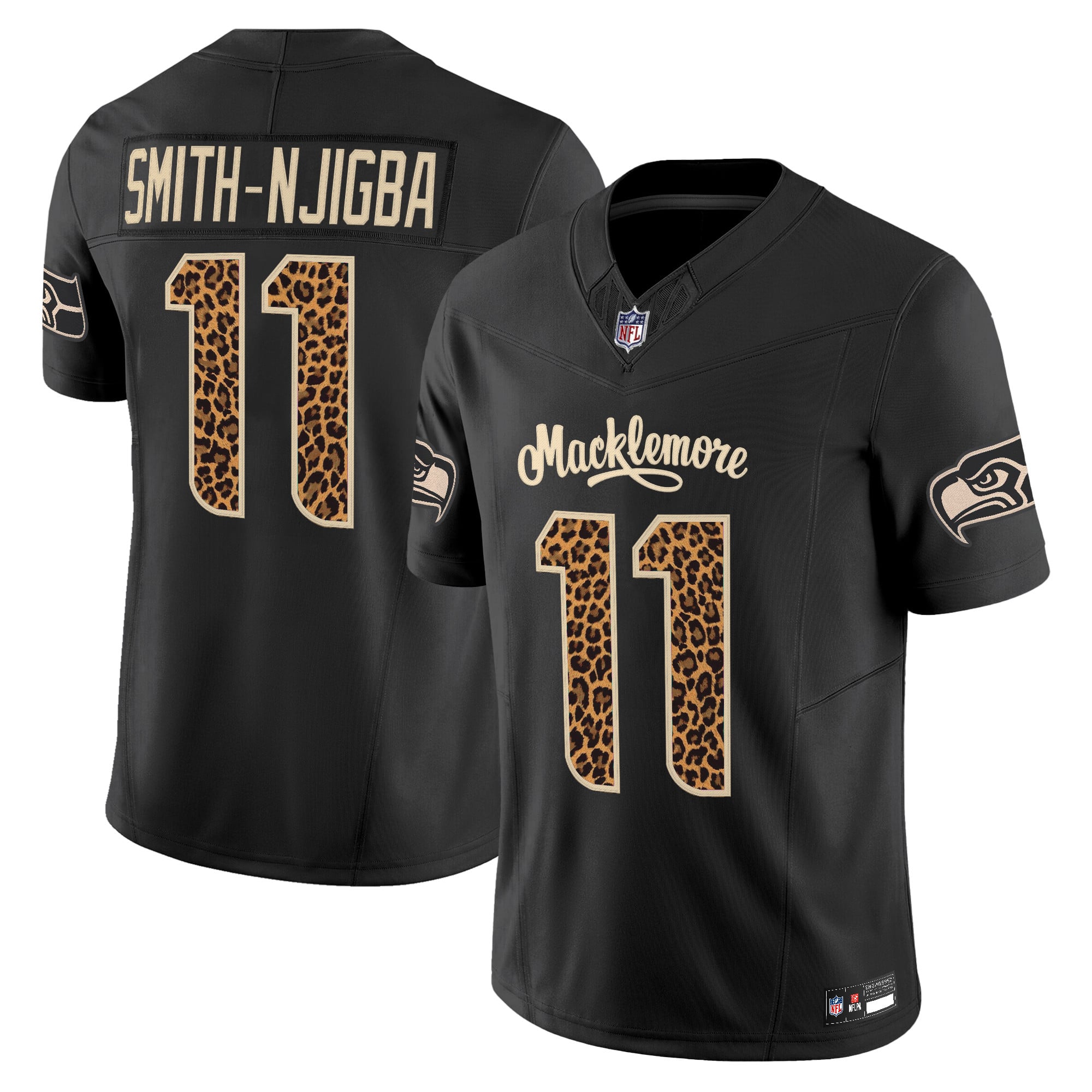 Men's Seattle Seahawks x Macklemore Vapor Limited Jersey - Leopard Print -Stitched