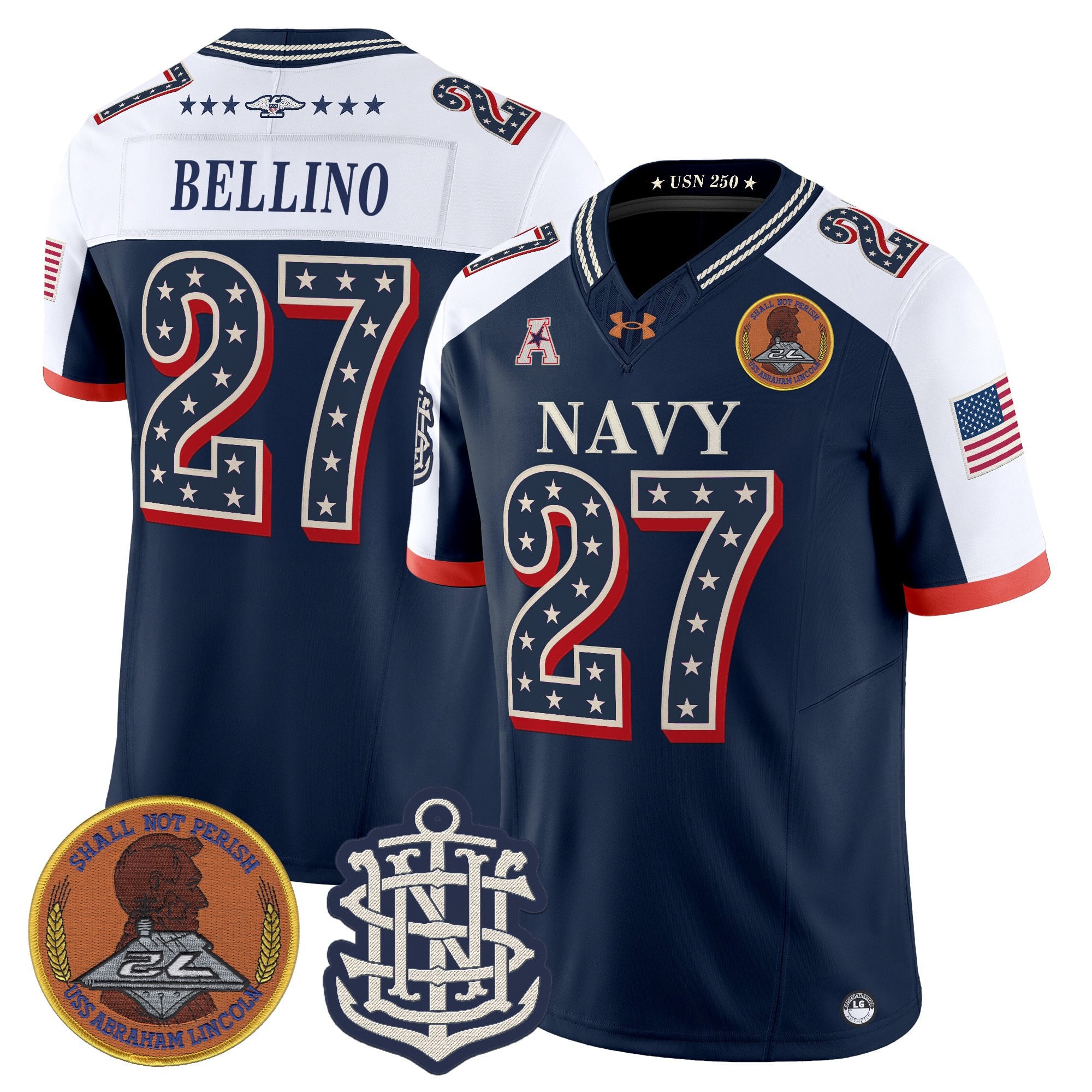 Men's Navy Midshipmen 1776-2026 America Vapor Limited Jersey - Stitched
