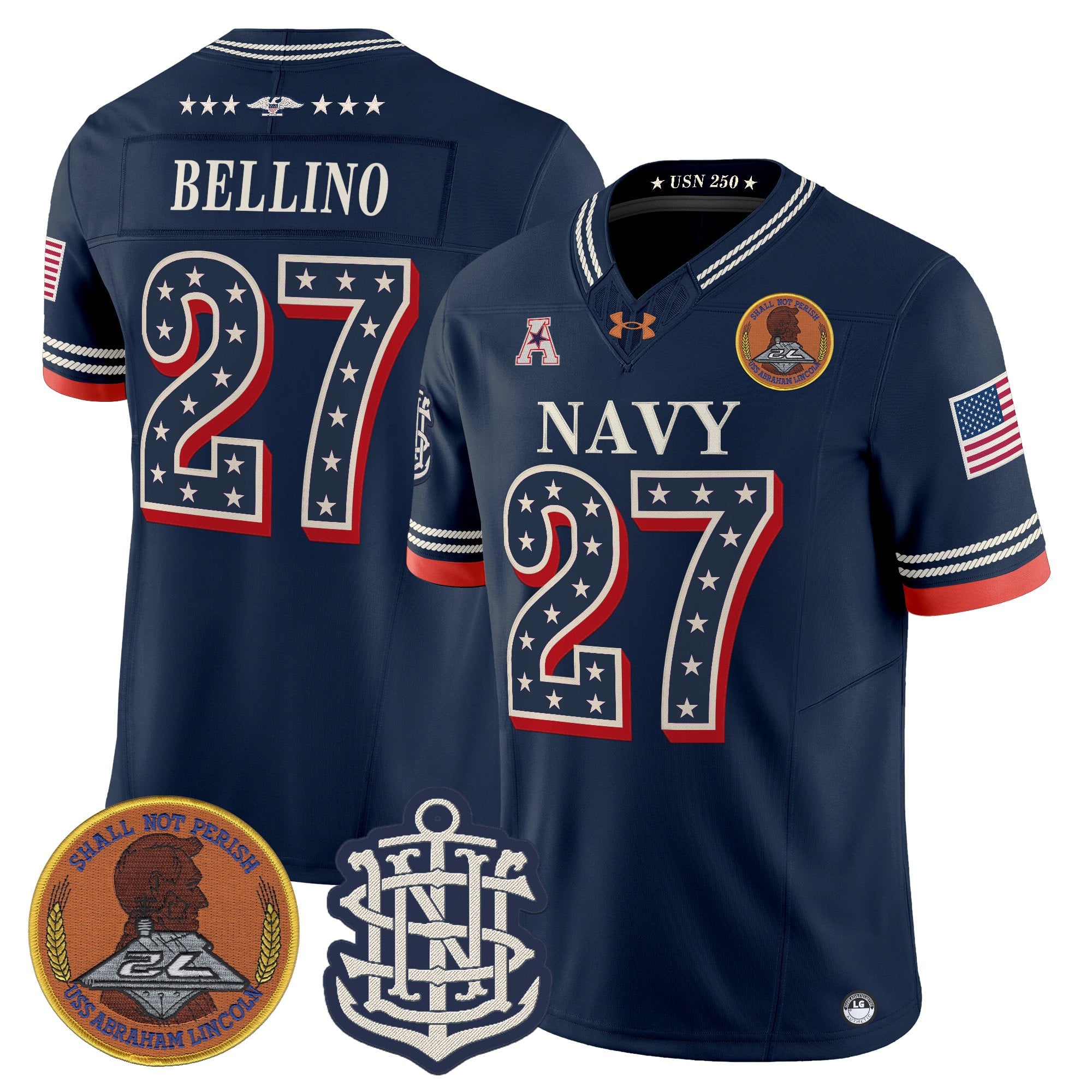 Men's Navy Midshipmen 1776-2026 America Vapor Limited Jersey - Stitched