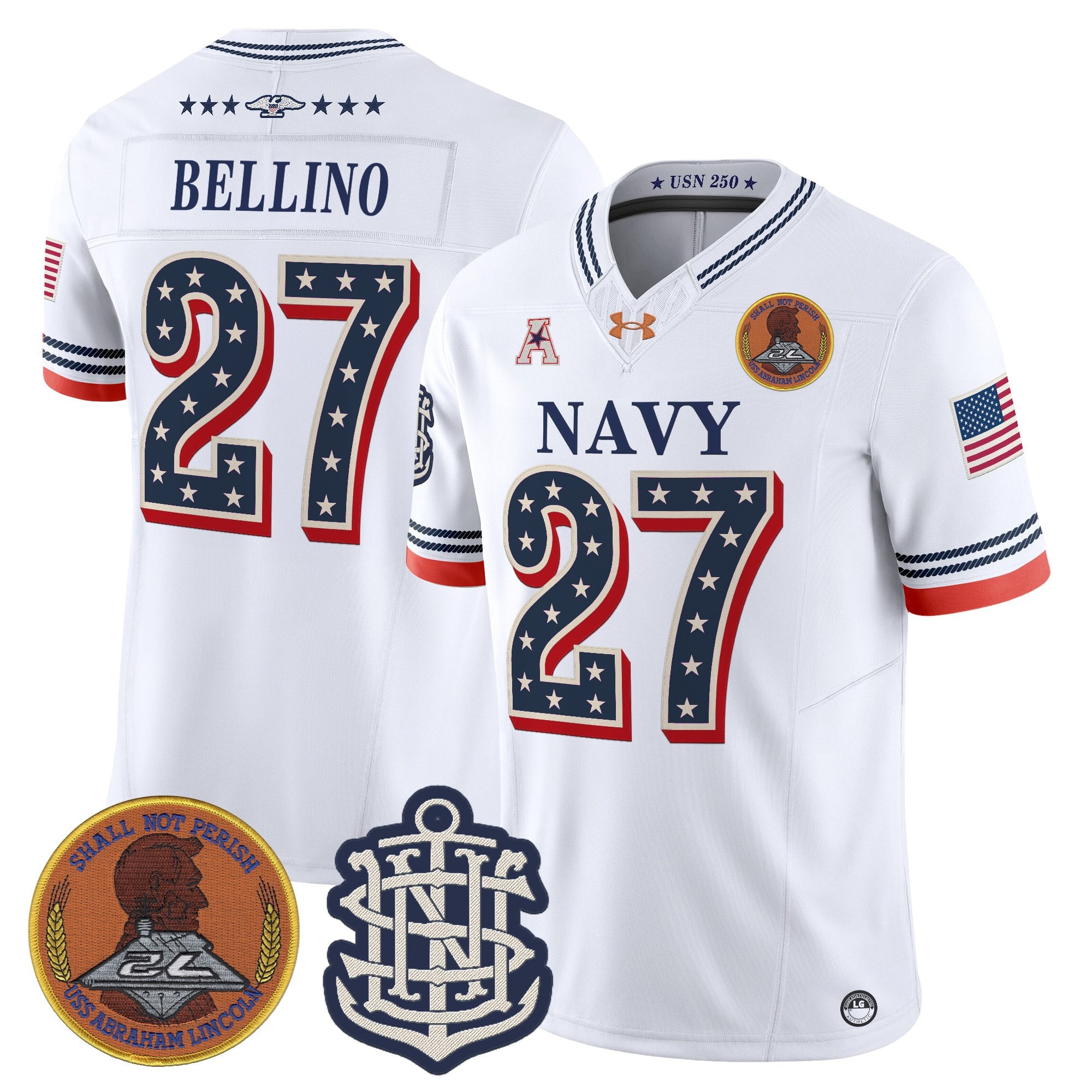 Men's Navy Midshipmen 1776-2026 America Vapor Limited Jersey - Stitched