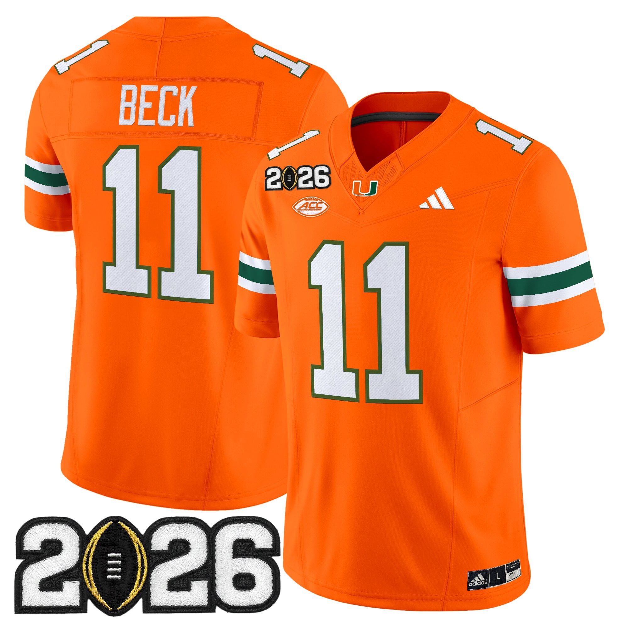 Men's Miami Hurricanes 2026 CFP Final Patch Vapor Limited Jersey - All Stitched