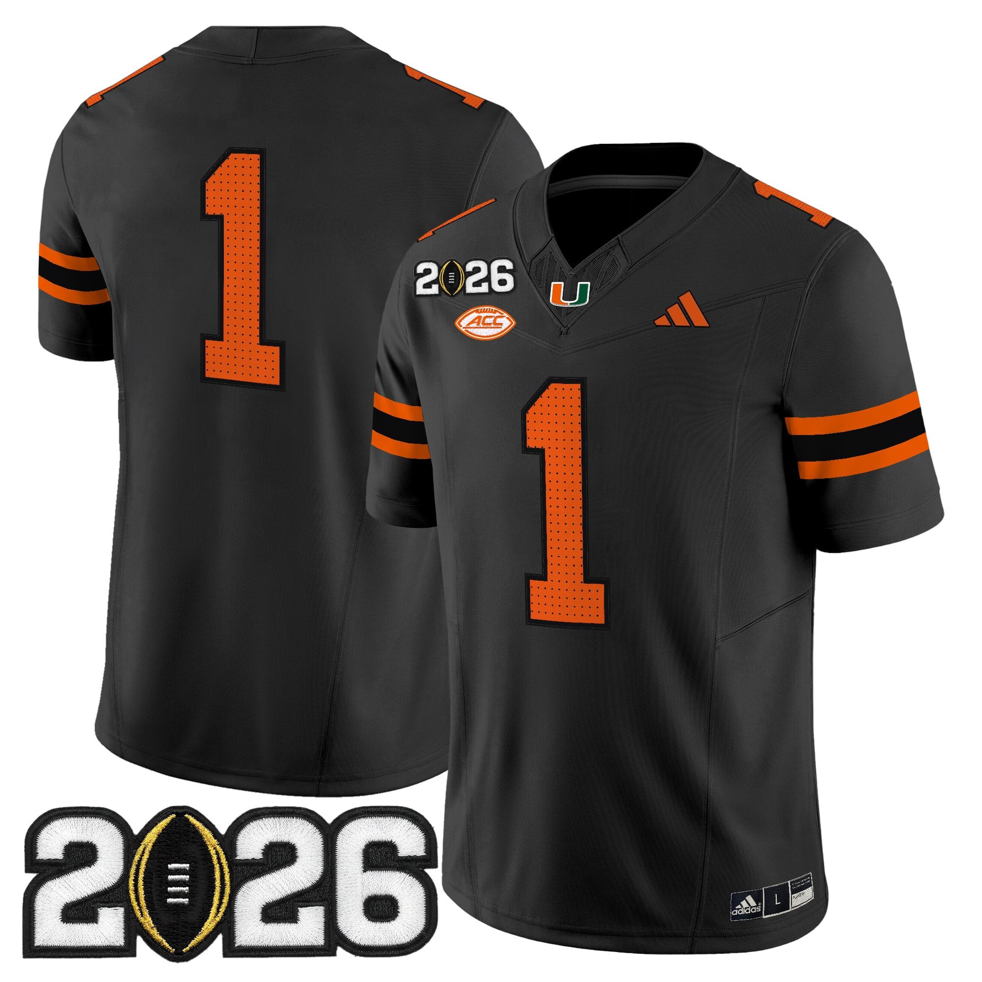 Men's Miami Hurricanes 2026 CFP Final Patch Vapor Limited Jersey - All Stitched