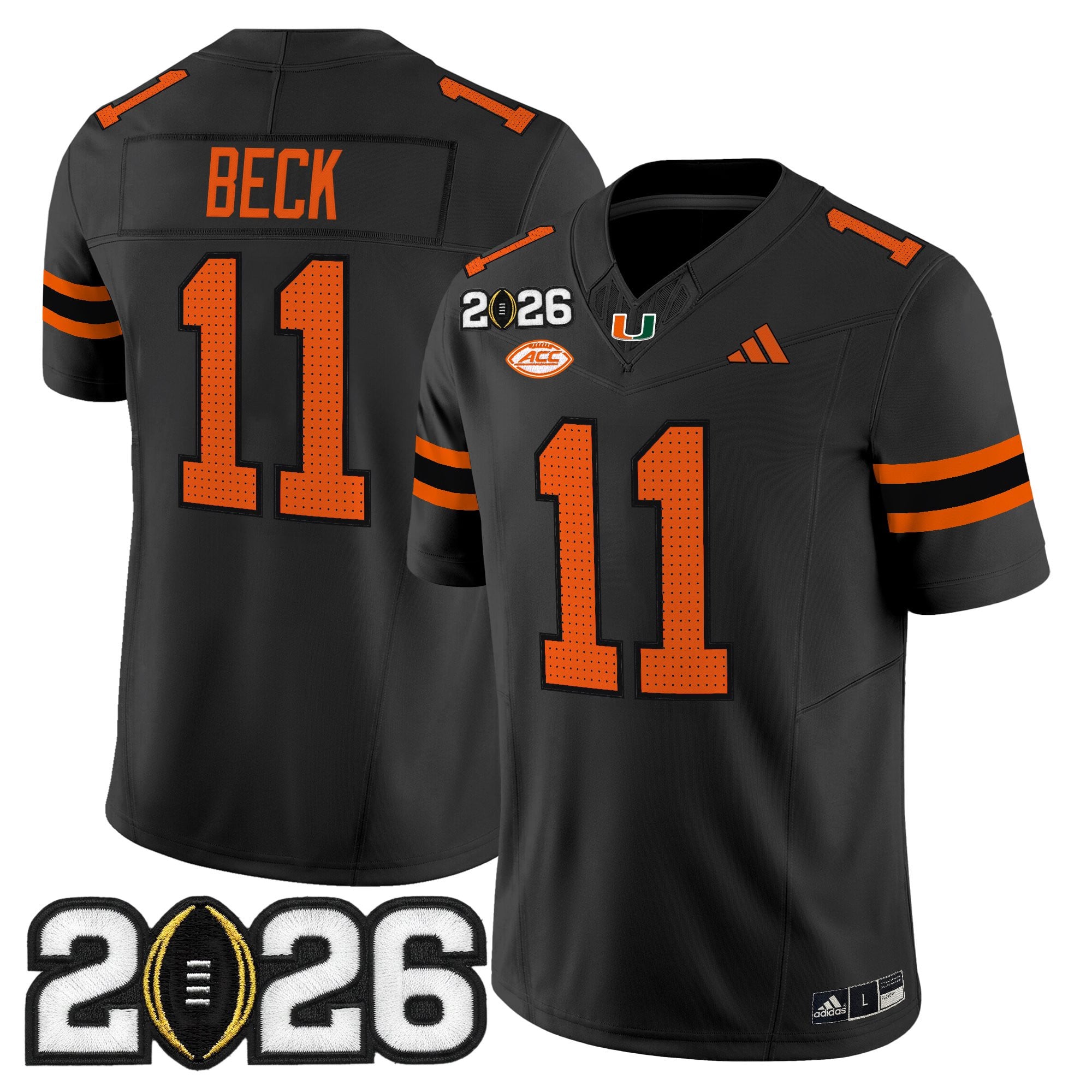 Men's Miami Hurricanes 2026 CFP Final Patch Vapor Limited Jersey - All Stitched