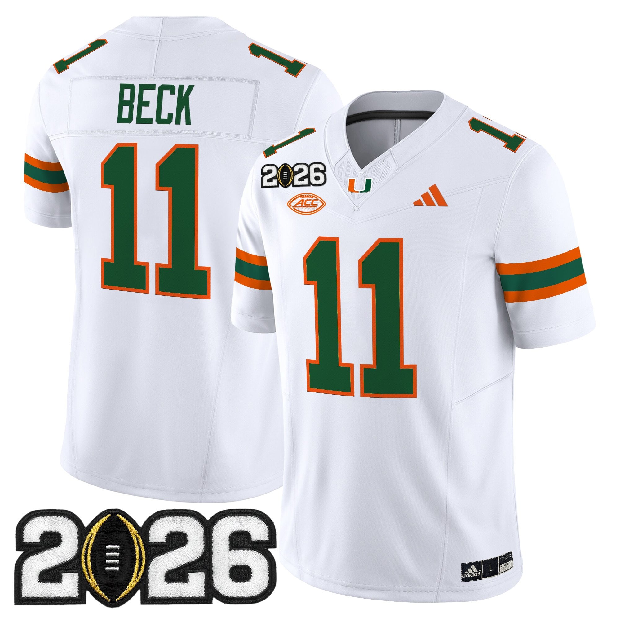 Men's Miami Hurricanes 2026 CFP Final Patch Vapor Limited Jersey - All Stitched
