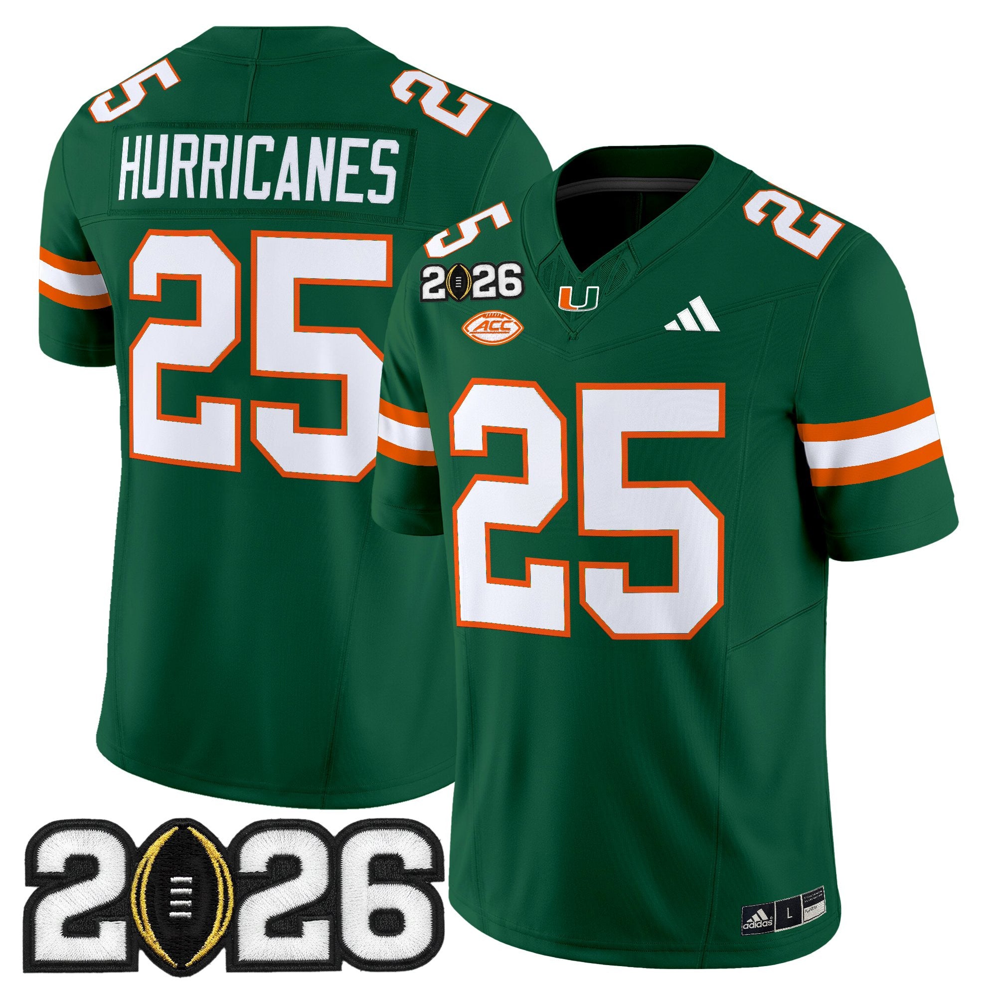Men's Miami Hurricanes 2026 CFP Final Patch Vapor Limited Jersey - All Stitched