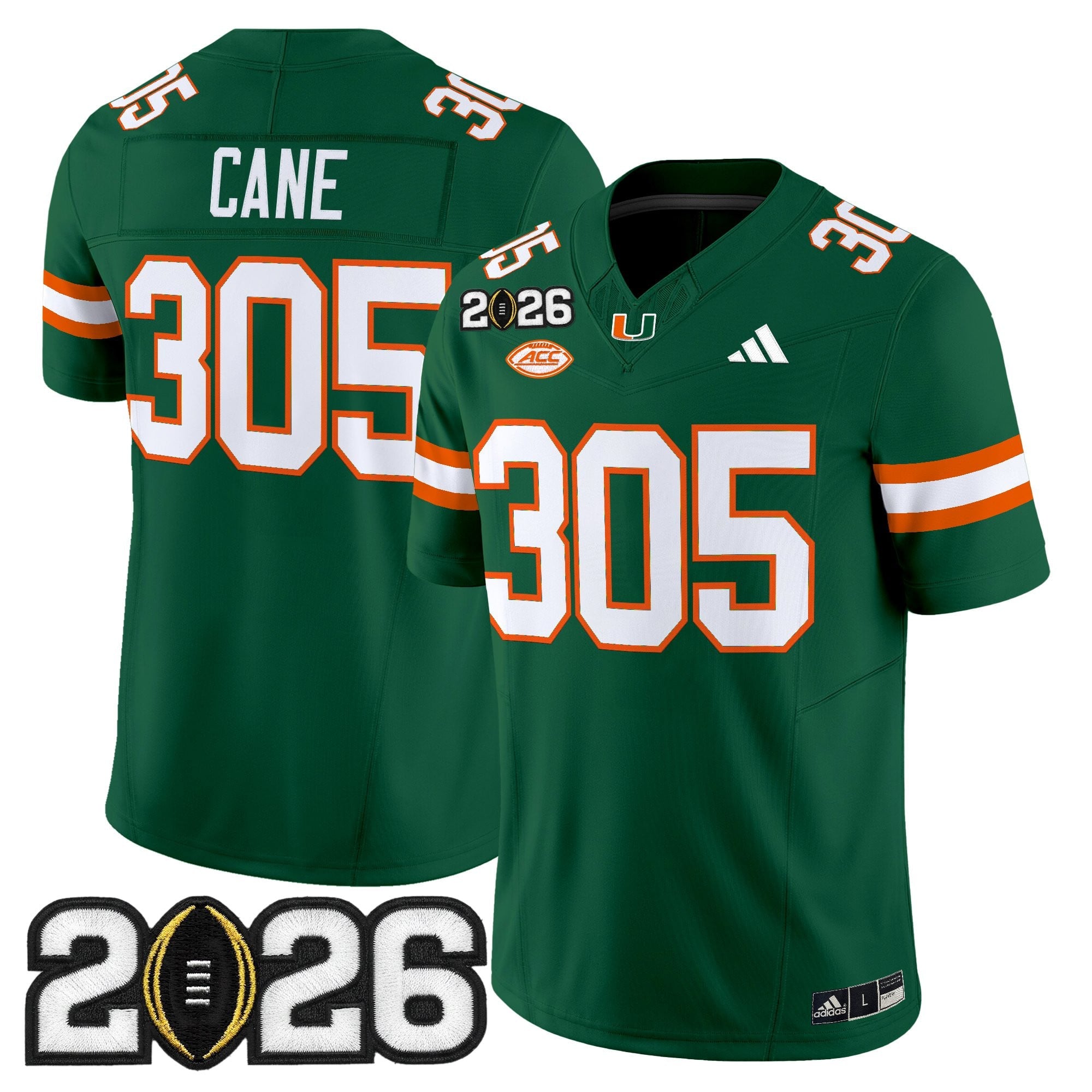 Men's Miami Hurricanes 2026 CFP Final Patch Vapor Limited Jersey - All Stitched