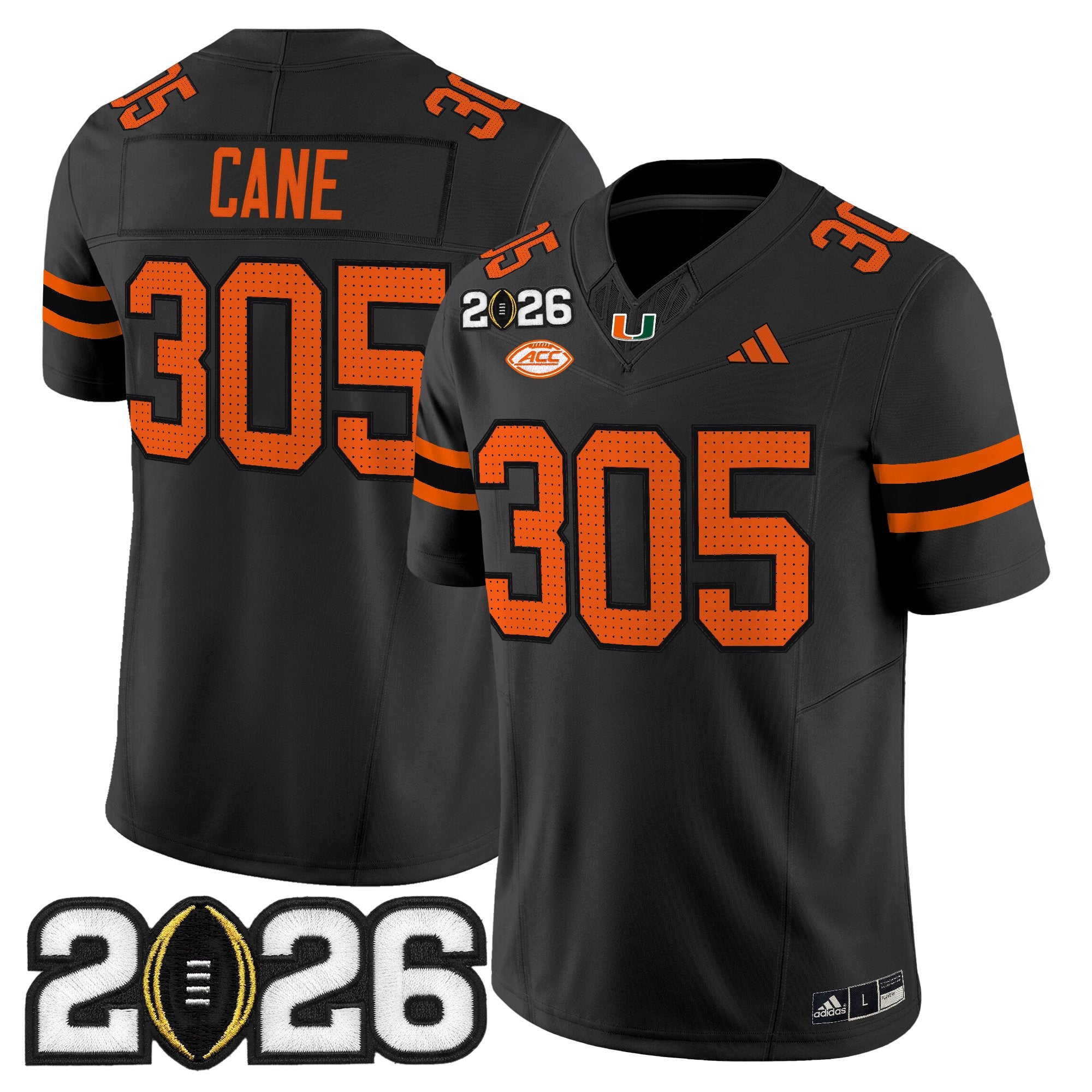 Men's Miami Hurricanes 2026 CFP Final Patch Vapor Limited Jersey - All Stitched