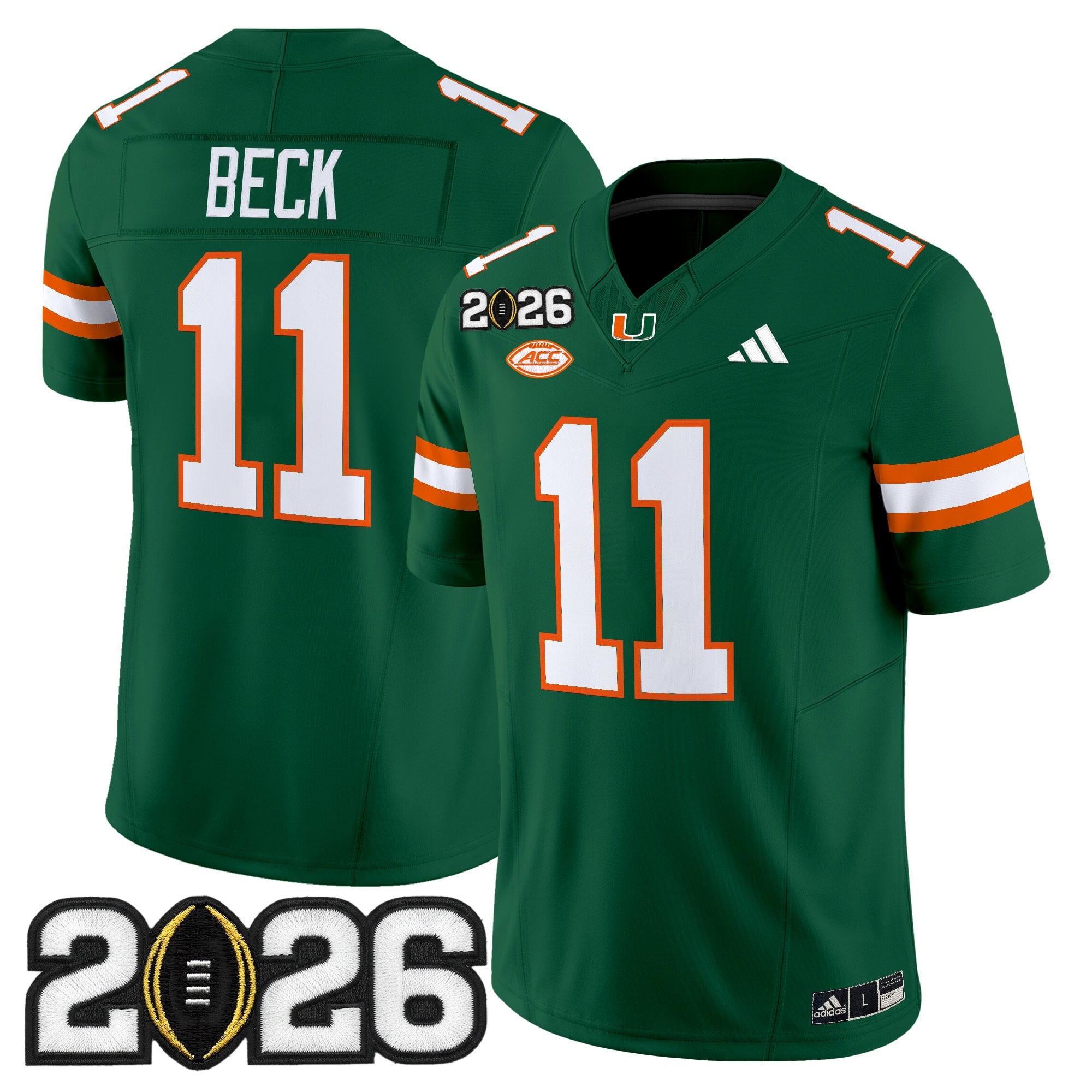 Men's Miami Hurricanes 2026 CFP Final Patch Vapor Limited Jersey - All Stitched