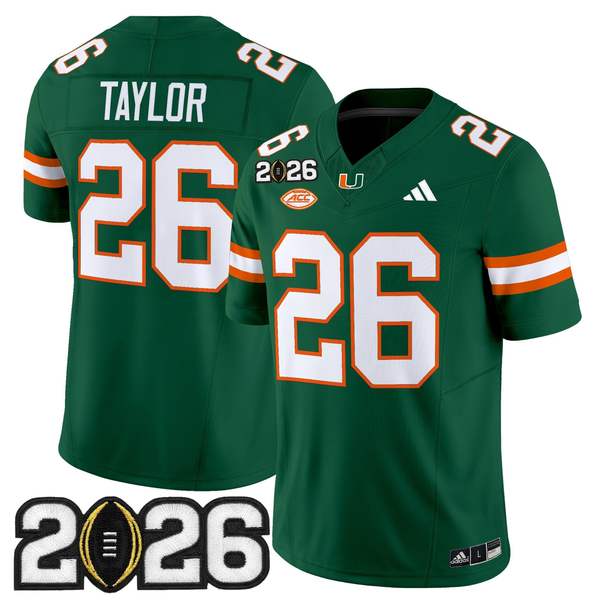 Men's Miami Hurricanes 2026 CFP Final Patch Vapor Limited Jersey - All Stitched