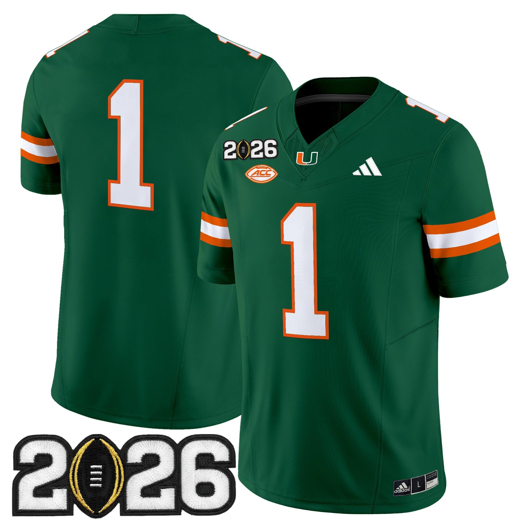 Men's Miami Hurricanes 2026 CFP Final Patch Vapor Limited Jersey - All Stitched