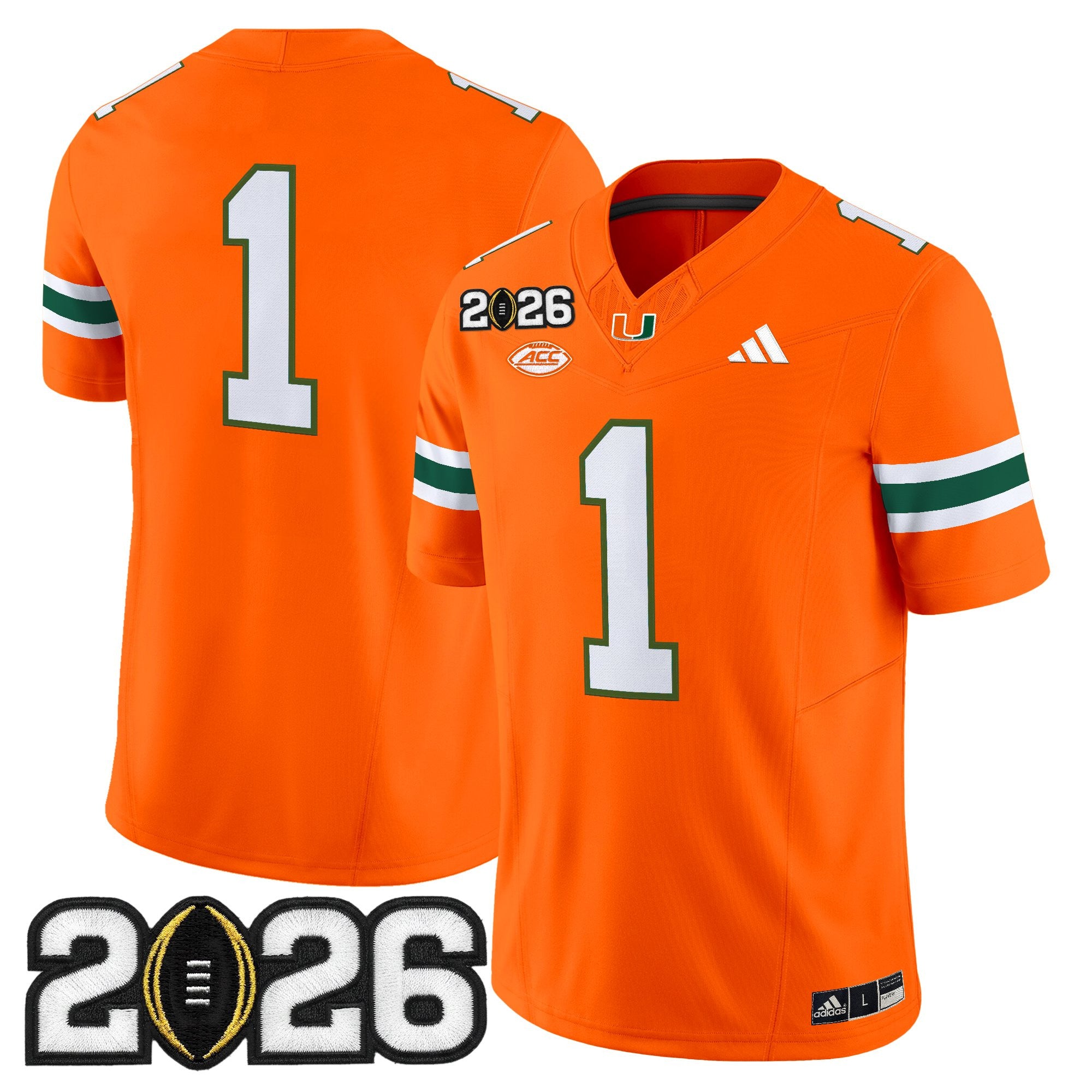 Men's Miami Hurricanes 2026 CFP Final Patch Vapor Limited Jersey - All Stitched