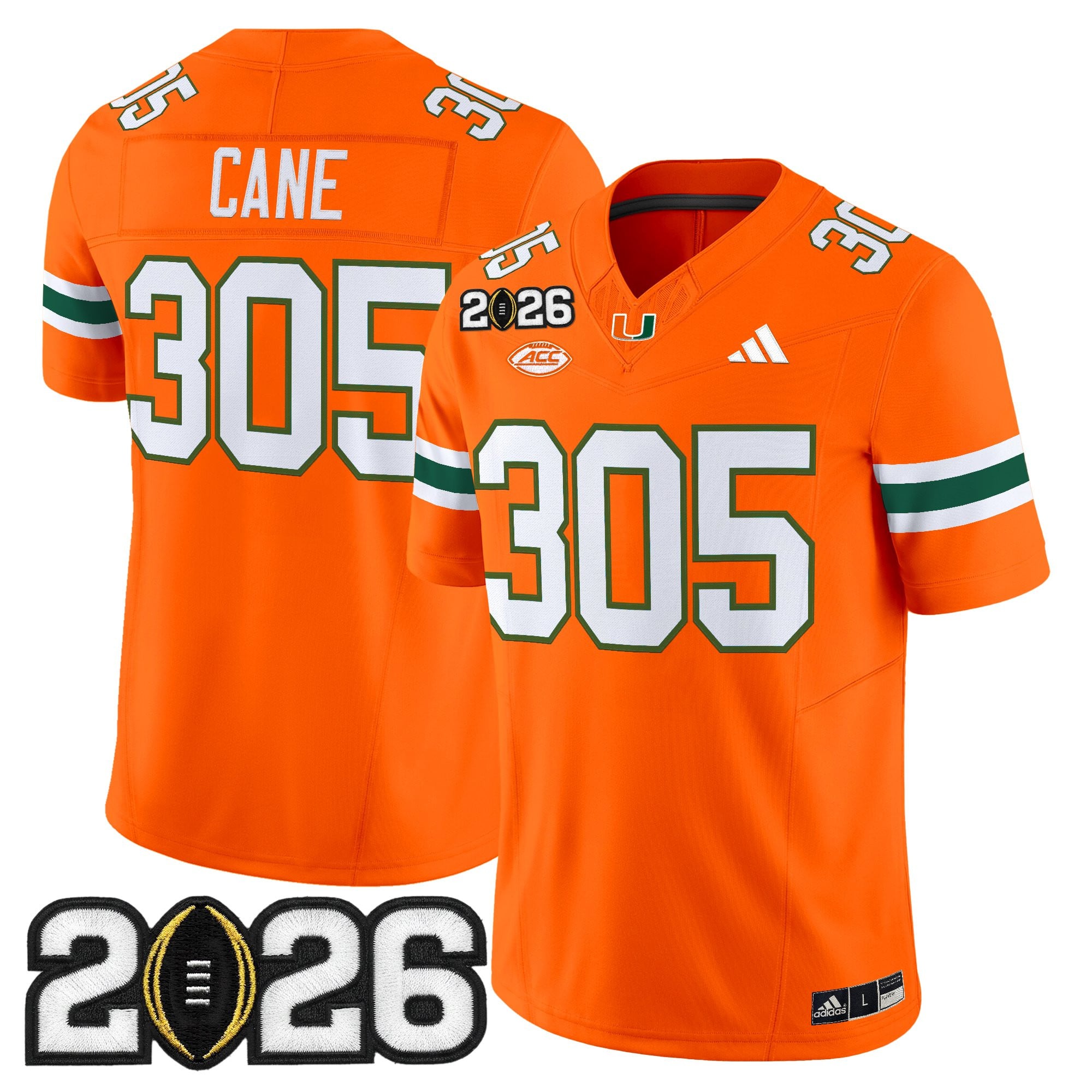 Men's Miami Hurricanes 2026 CFP Final Patch Vapor Limited Jersey - All Stitched