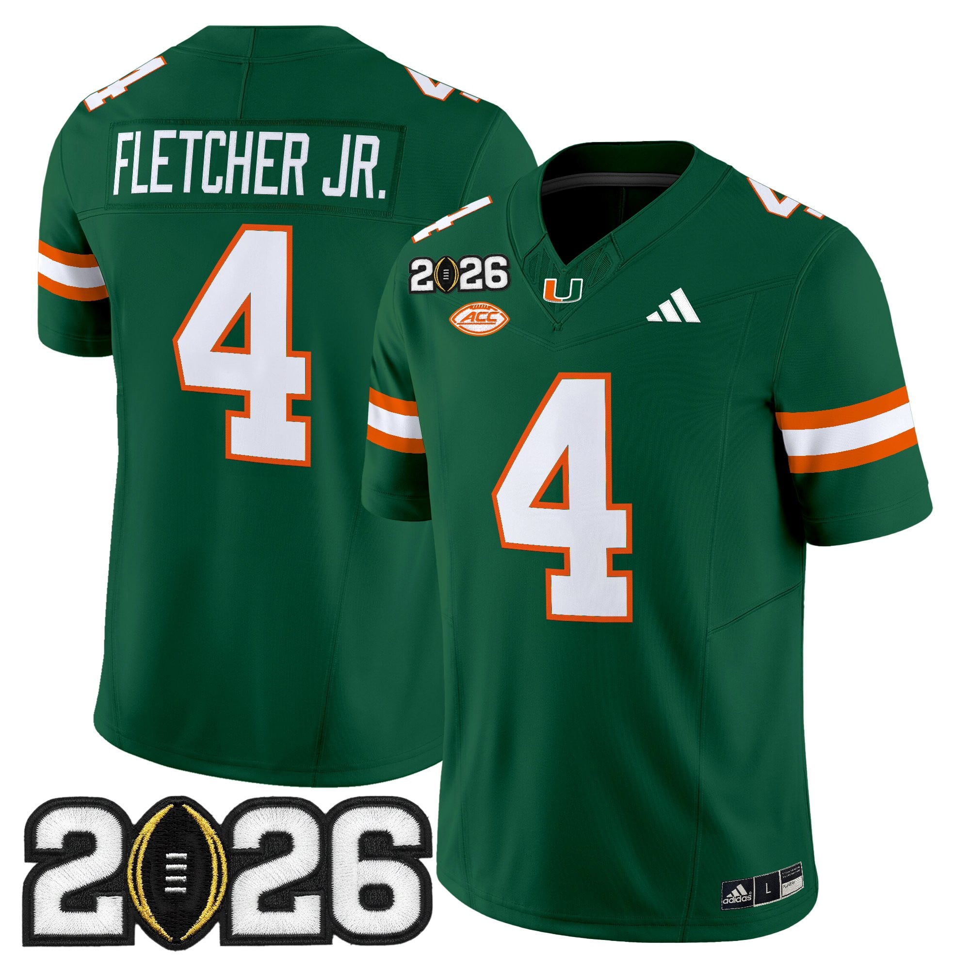 Men's Miami Hurricanes 2026 CFP Final Patch Vapor Limited Jersey - All Stitched