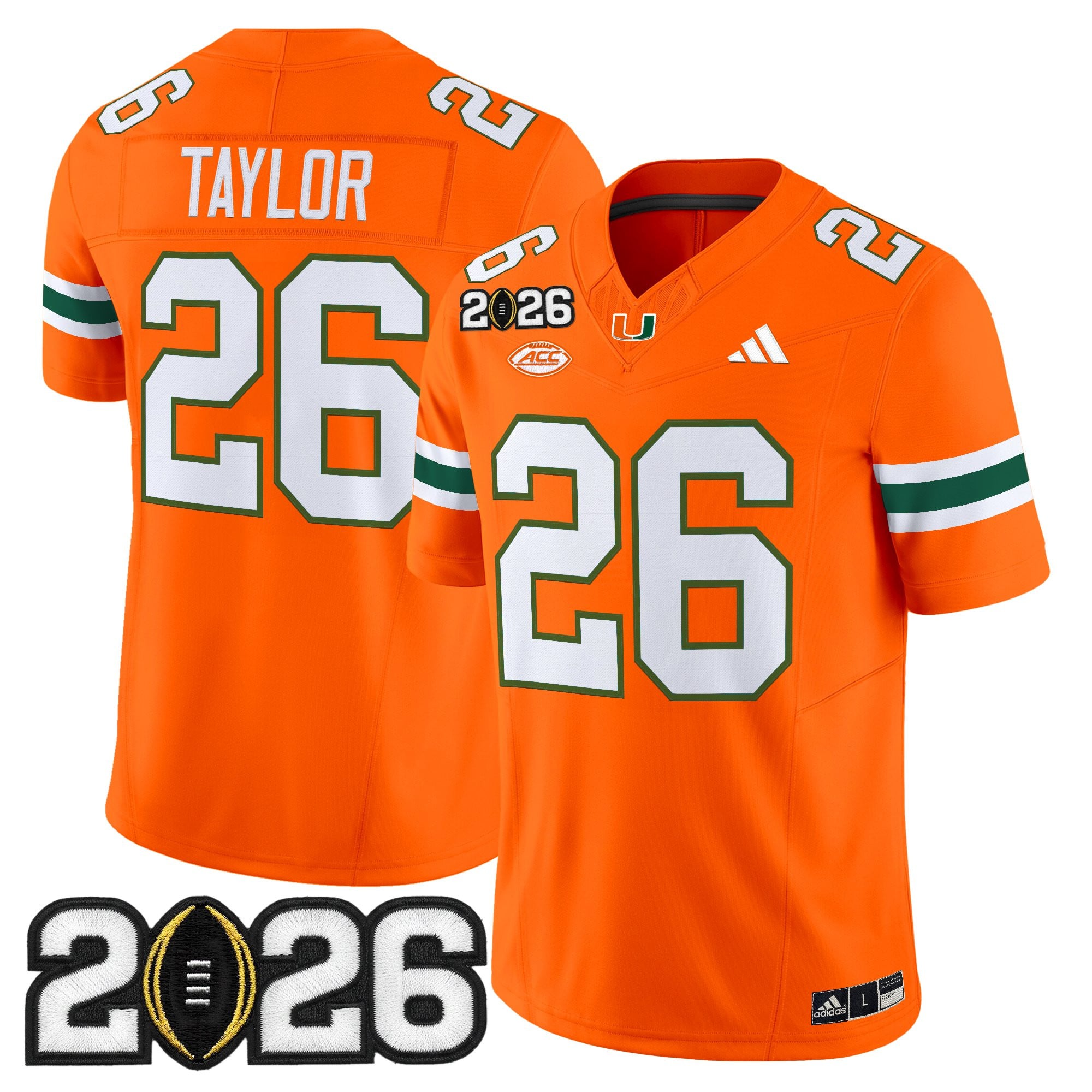 Men's Miami Hurricanes 2026 CFP Final Patch Vapor Limited Jersey - All Stitched