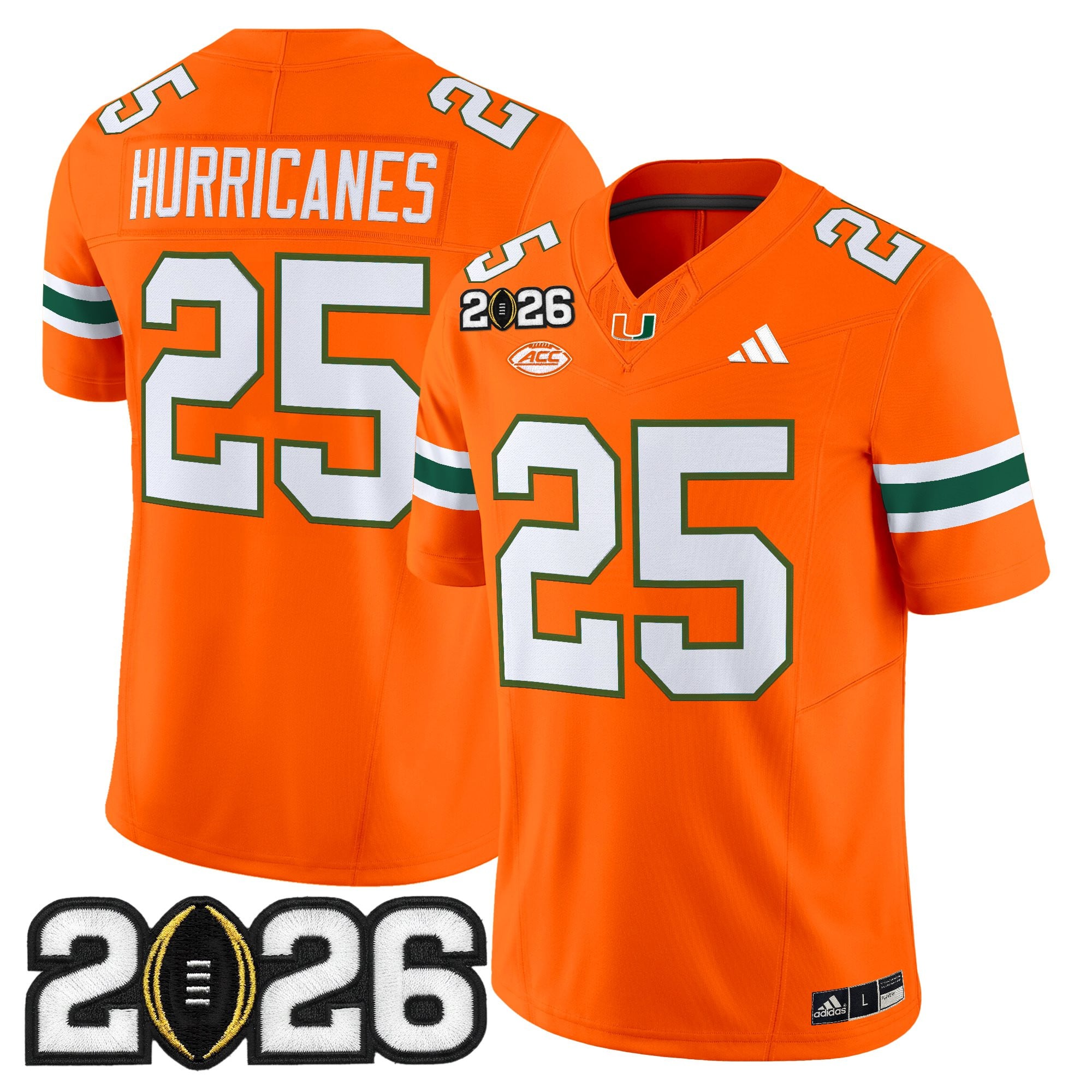 Men's Miami Hurricanes 2026 CFP Final Patch Vapor Limited Jersey - All Stitched