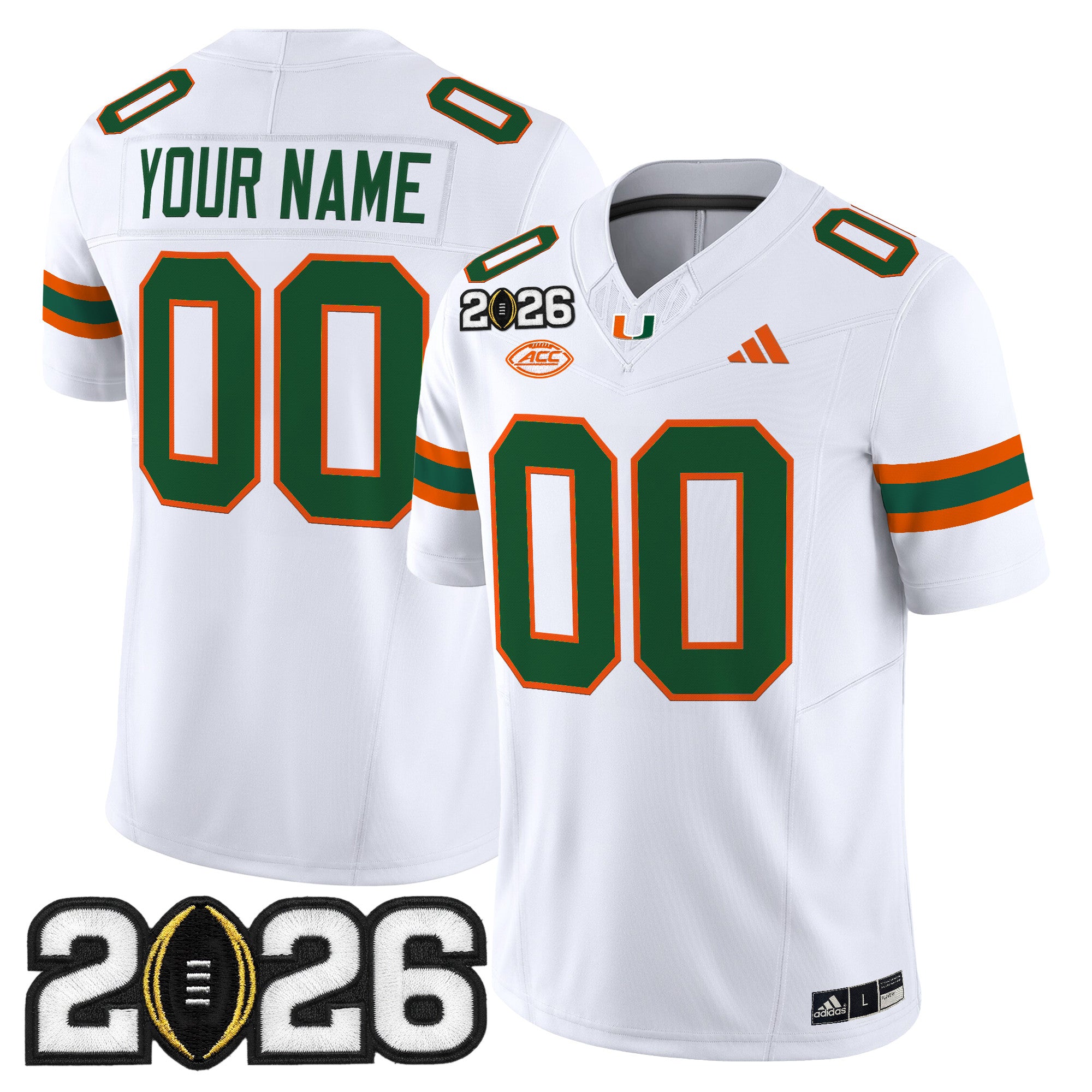 Miami Hurricanes 2026 CFP Final Patch Vapor Limited Custom Jersey - All Stitched