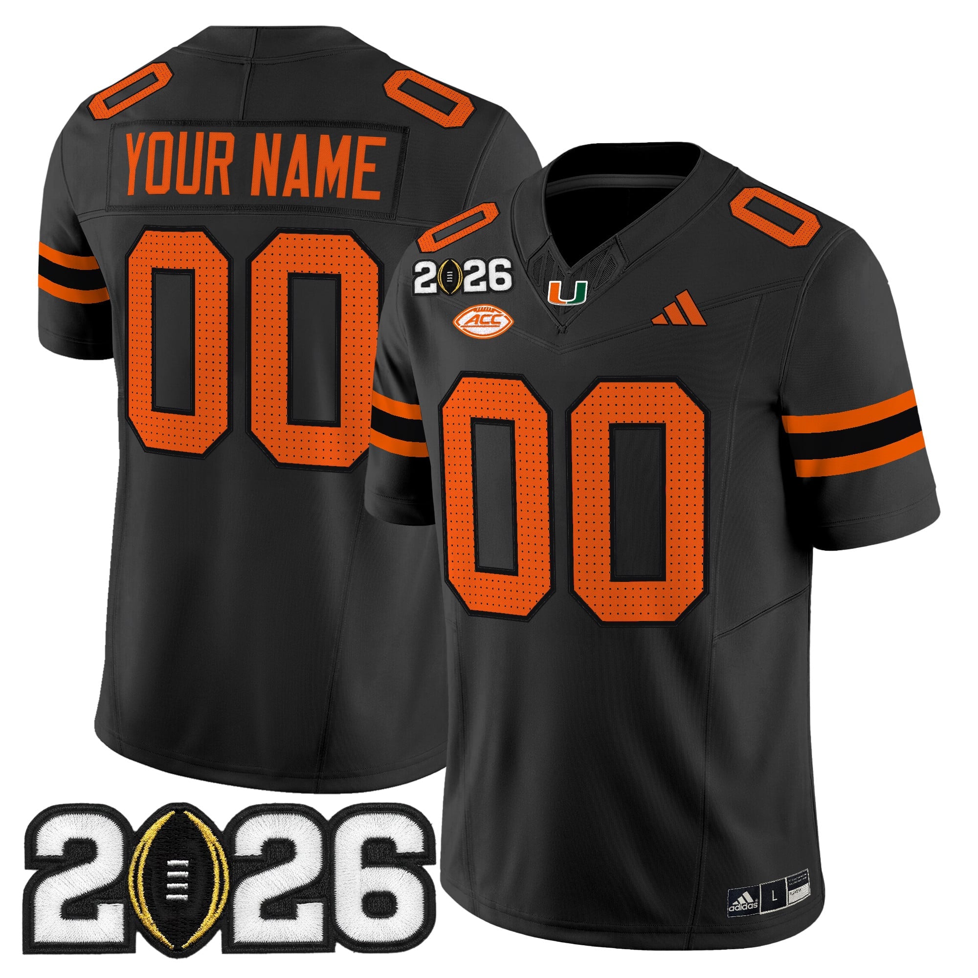 Miami Hurricanes 2026 CFP Final Patch Vapor Limited Custom Jersey - All Stitched