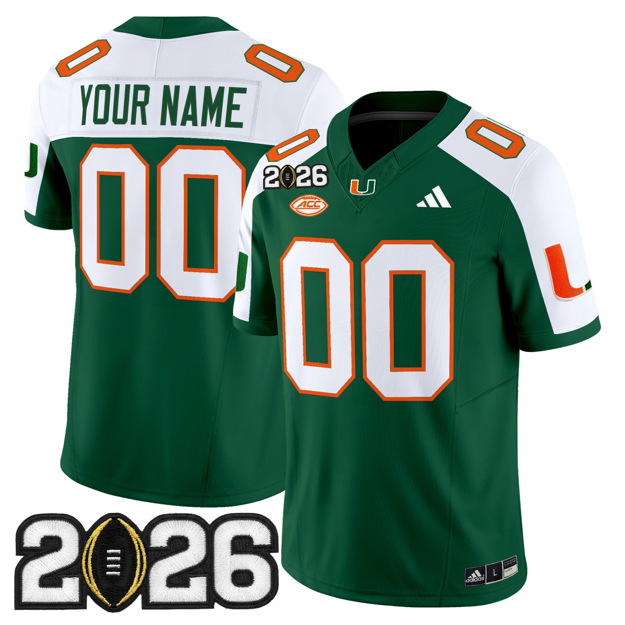 Miami Hurricanes 2026 CFP Final Patch Vapor Limited Custom Jersey - All Stitched