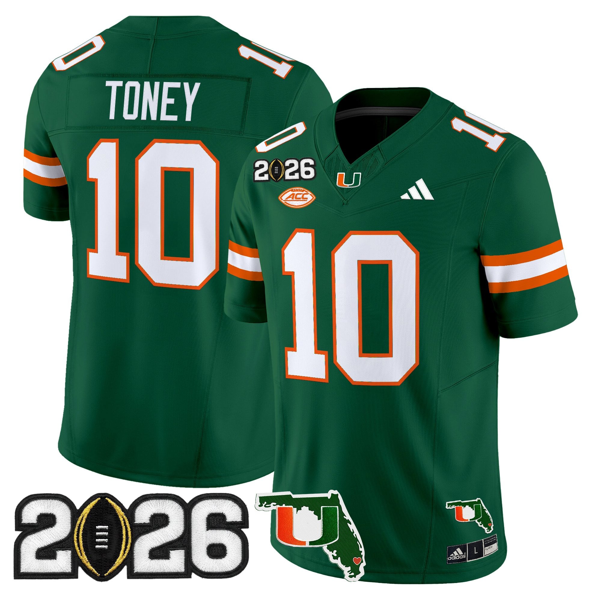 Men's Miami Hurricanes 2026 CFP Final & Florida Patch Vapor Limited Jersey - All Stitched