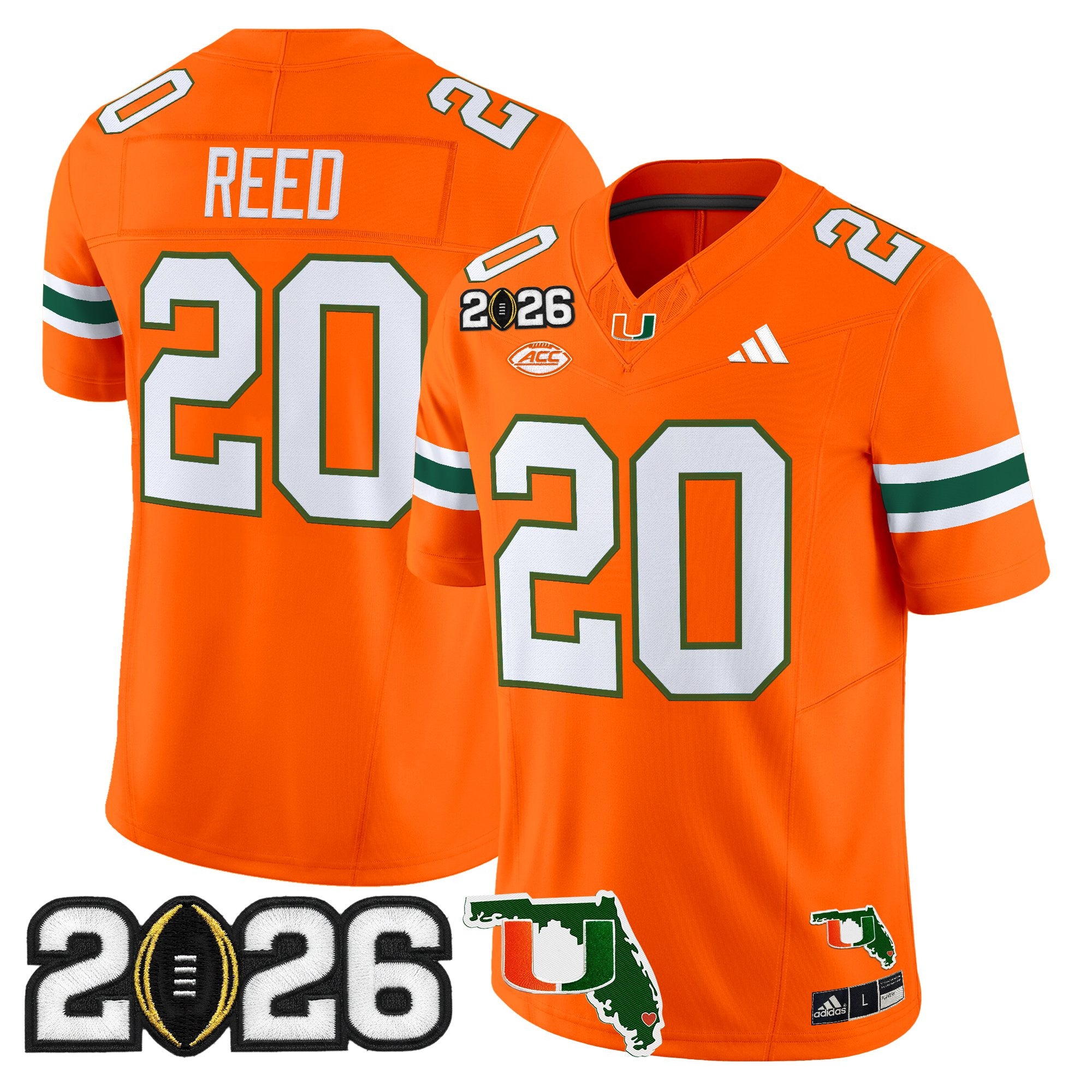 Men's Miami Hurricanes 2026 CFP Final & Florida Patch Vapor Limited Jersey - All Stitched
