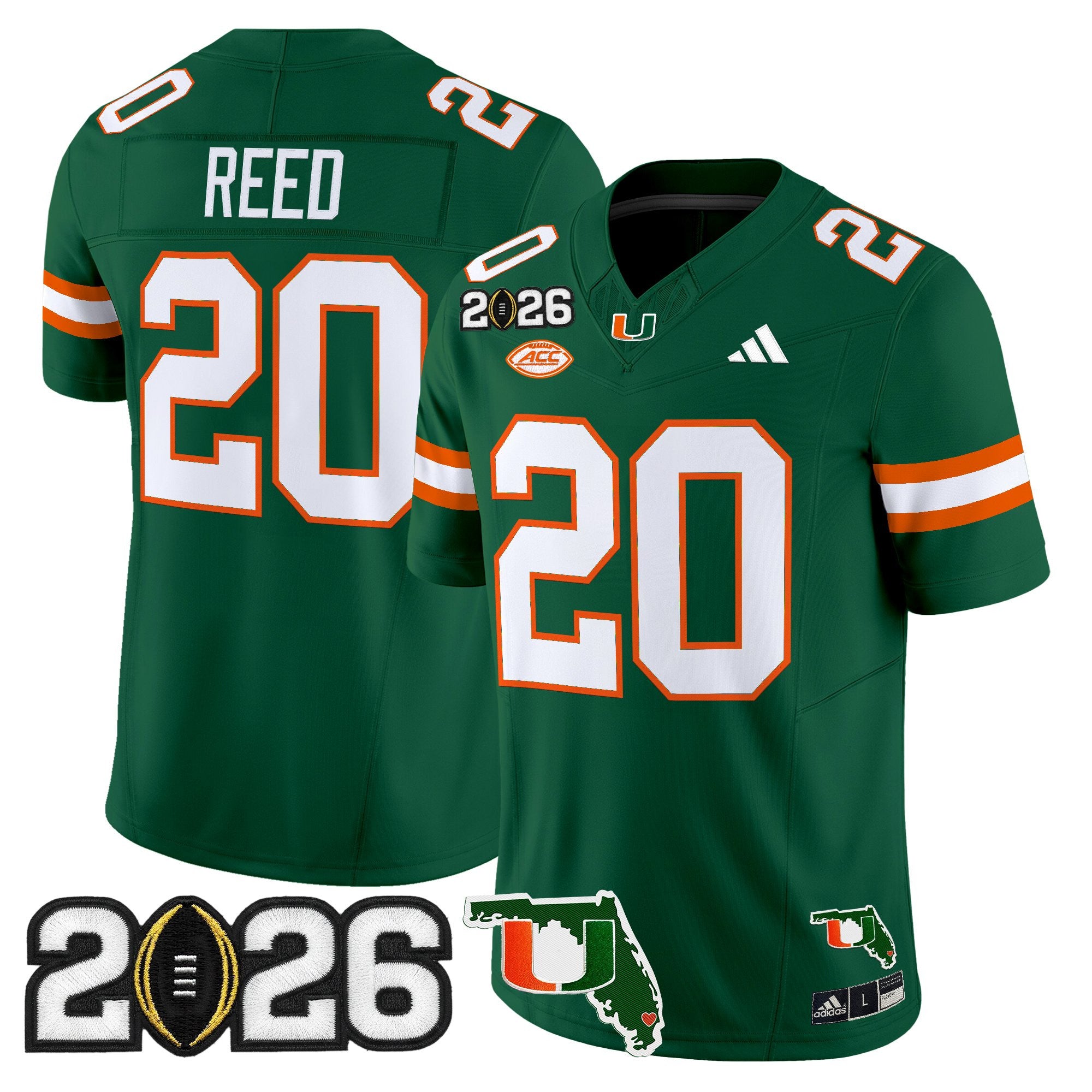 Men's Miami Hurricanes 2026 CFP Final & Florida Patch Vapor Limited Jersey - All Stitched