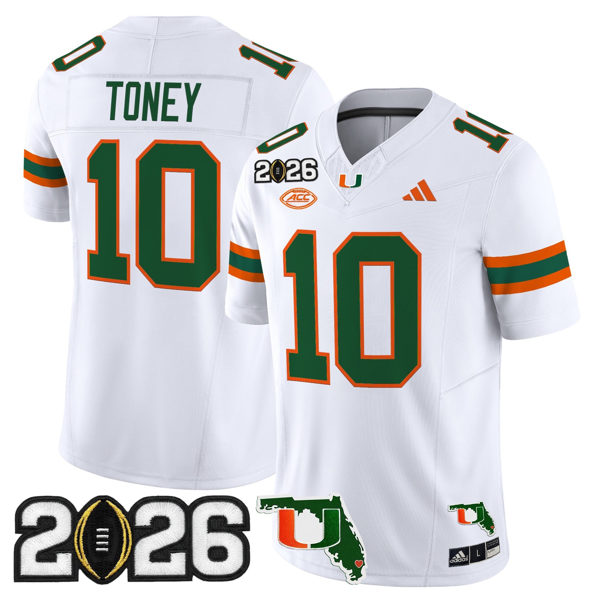 Men's Miami Hurricanes 2026 CFP Final & Florida Patch Vapor Limited Jersey - All Stitched