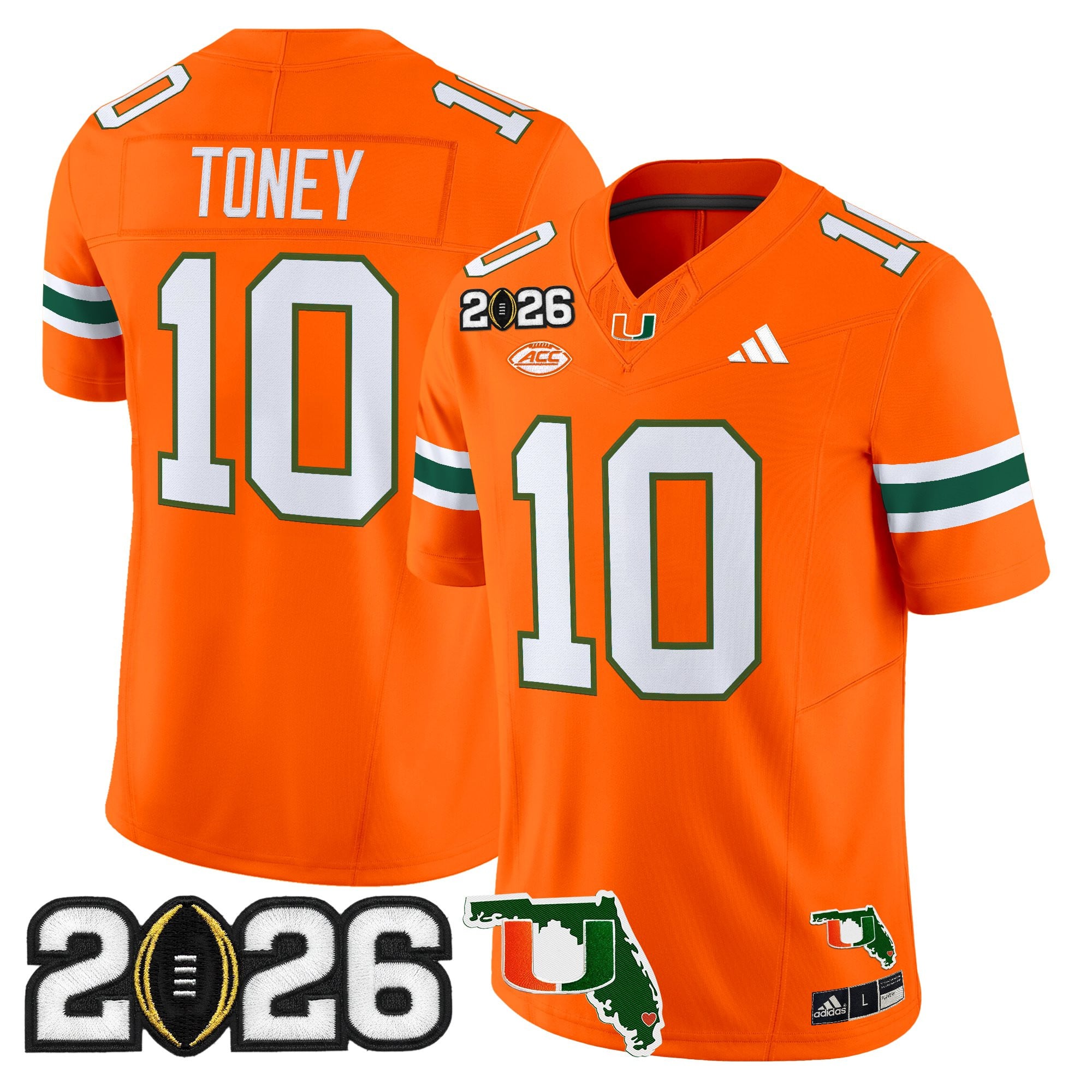 Men's Miami Hurricanes 2026 CFP Final & Florida Patch Vapor Limited Jersey - All Stitched