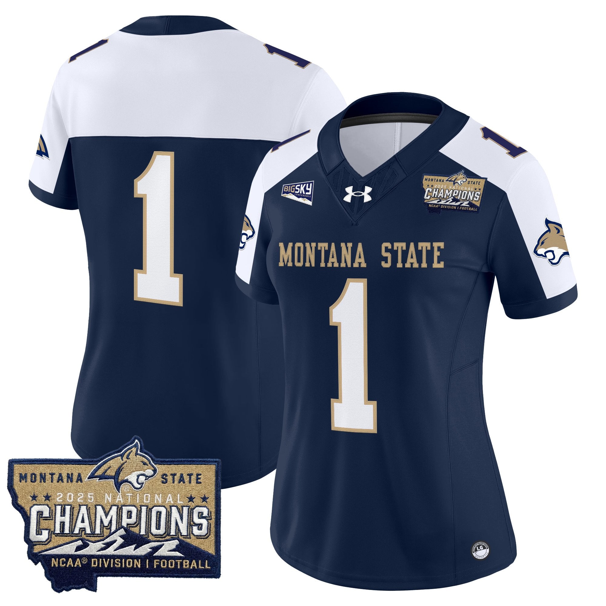 Women's Montana State Bobcats 2025 National Champions Vapor Limited Jersey - All Stitched