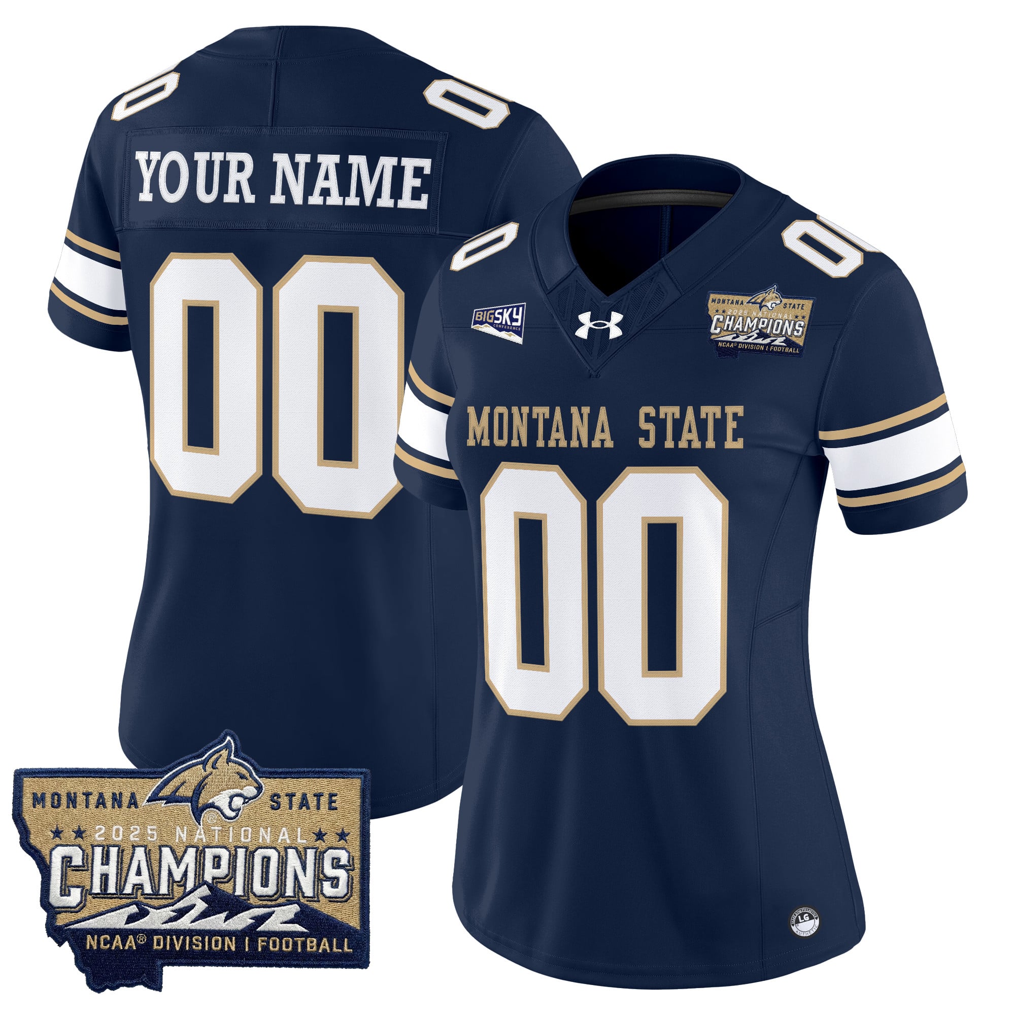 Montana State Bobcats 2025 National Champions Vapor Limited Custom Jersey - All Stitched