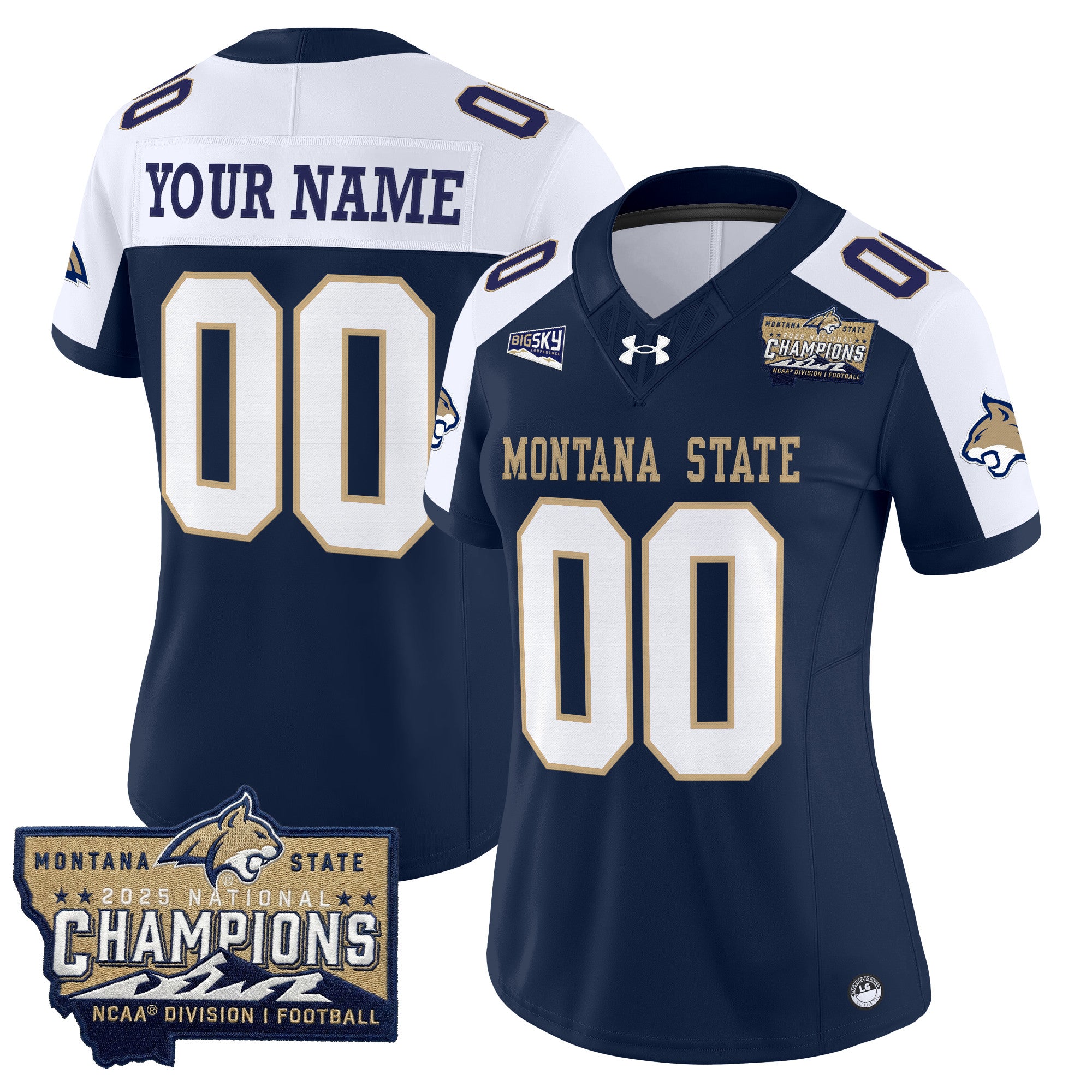 Montana State Bobcats 2025 National Champions Vapor Limited Custom Jersey - All Stitched