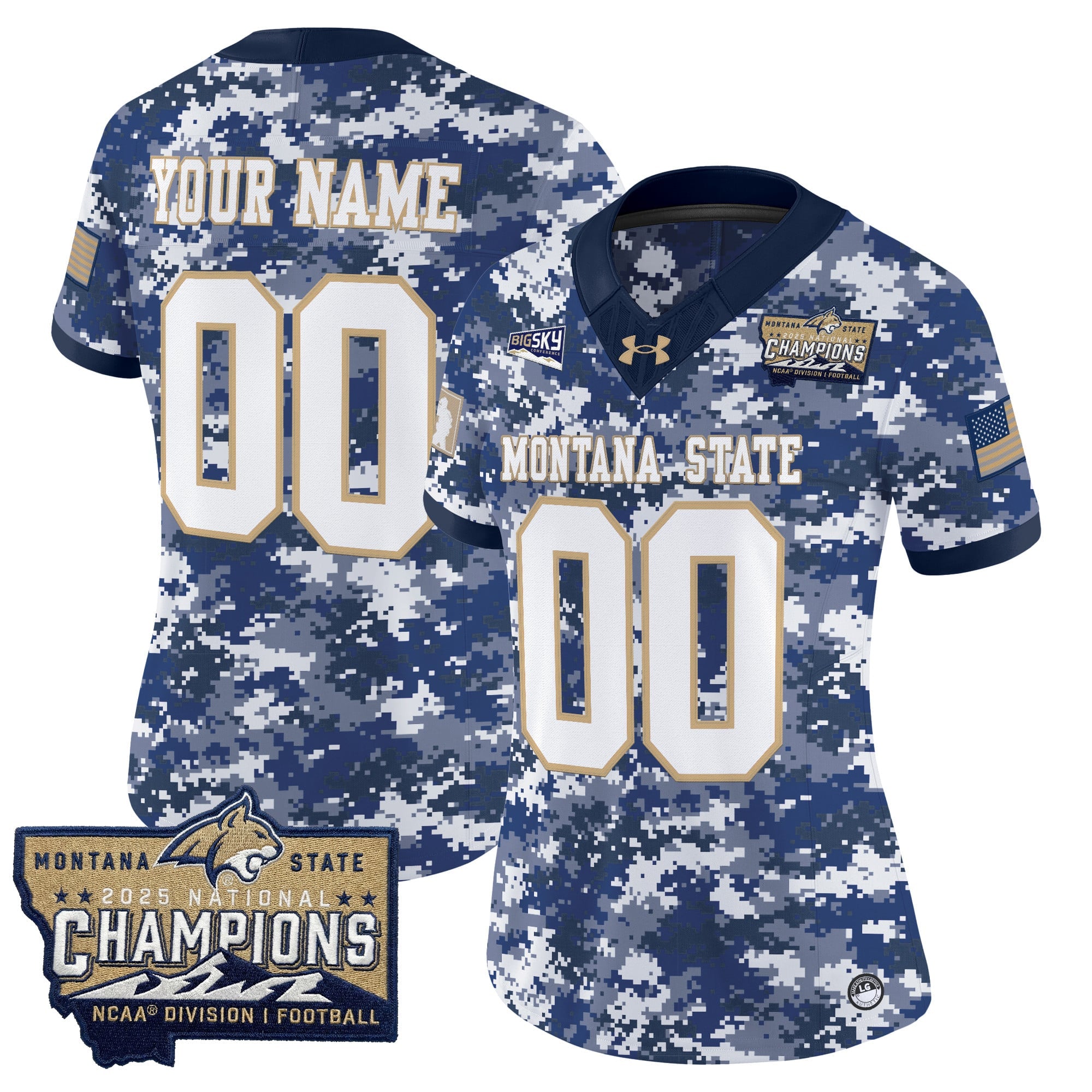 Montana State Bobcats 2025 National Champions Vapor Limited Custom Jersey - All Stitched