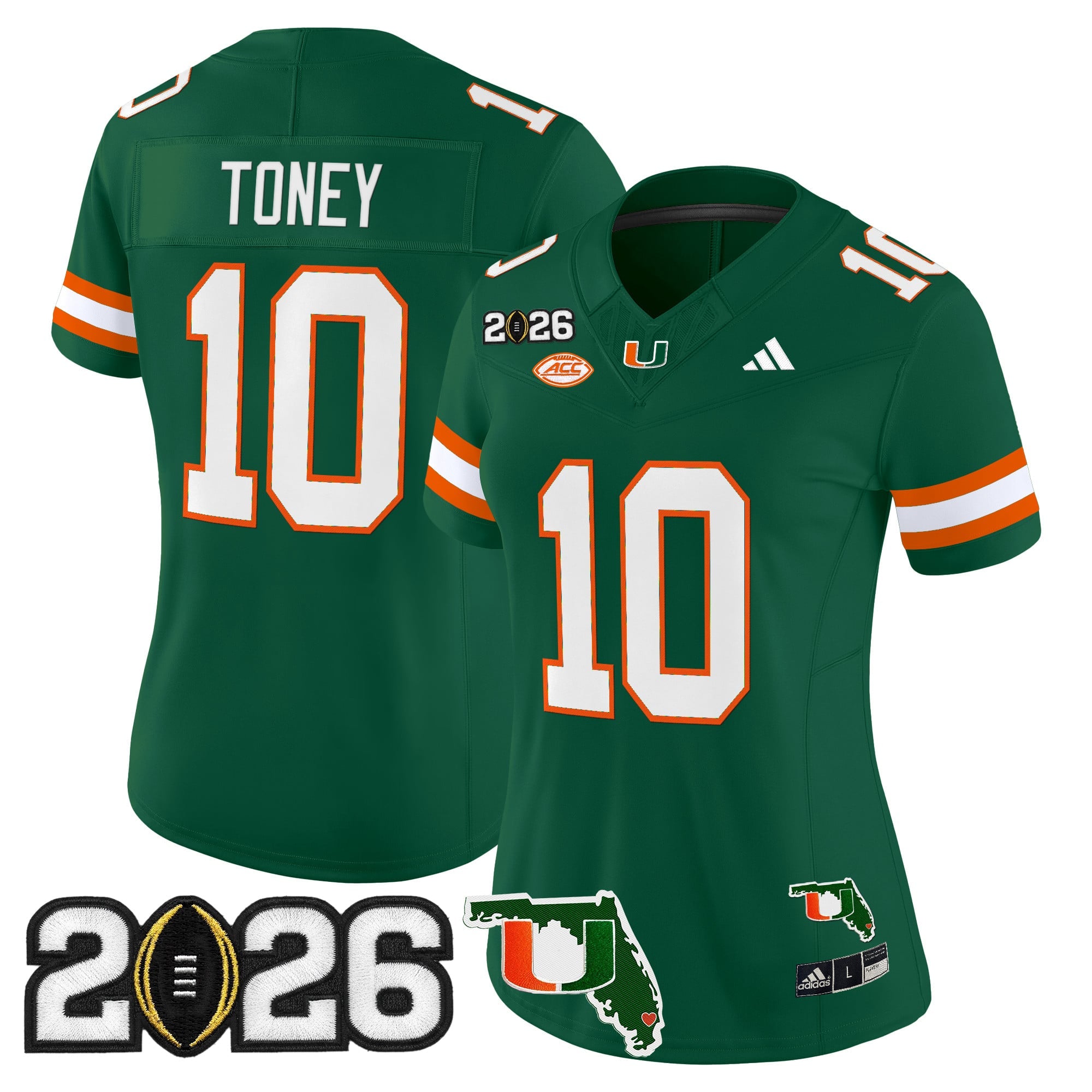 Women's Miami Hurricanes 2026 CFP Final & Florida Patch Vapor Limited Jersey - All Stitched