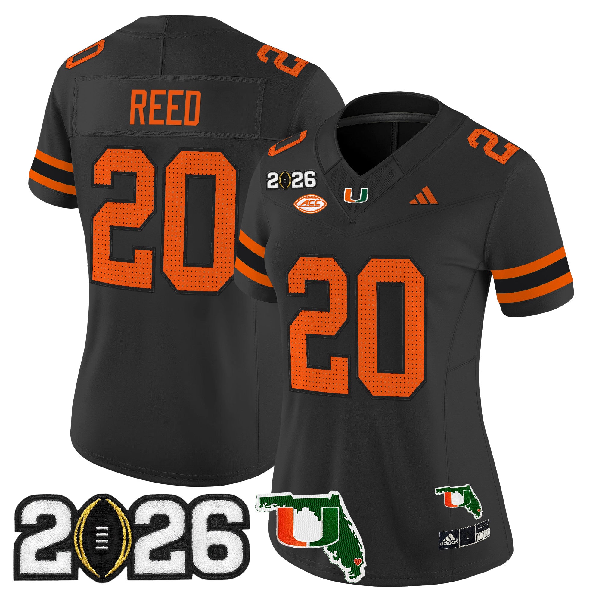 Women's Miami Hurricanes 2026 CFP Final & Florida Patch Vapor Limited Jersey - All Stitched